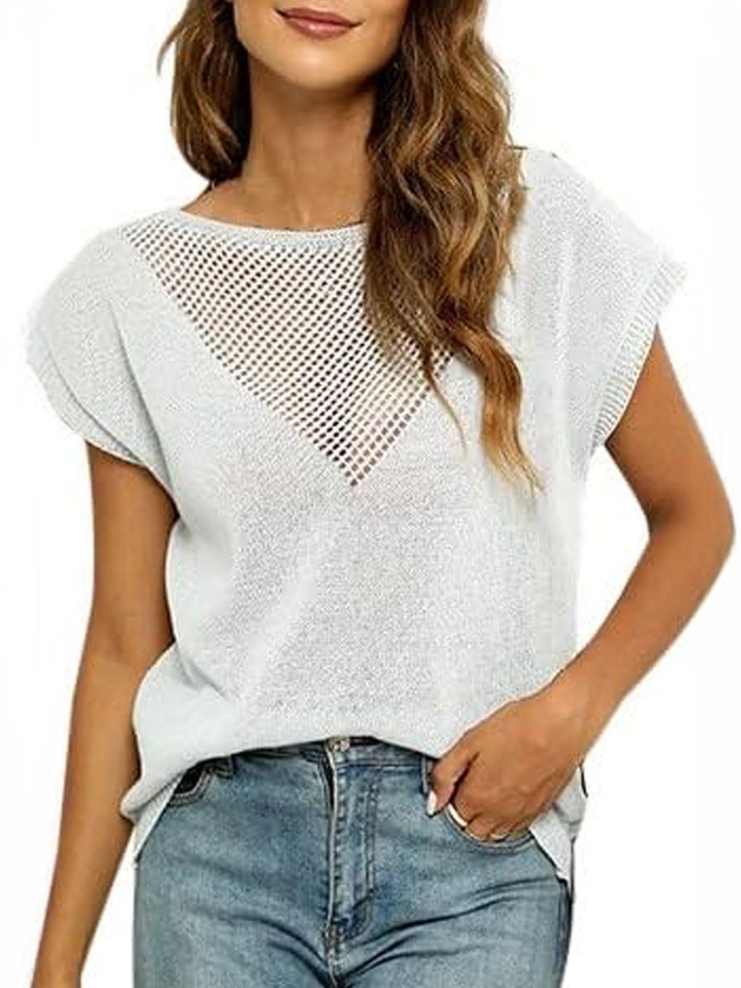 

StyleCast Extended Sleeves Georgette Top, White