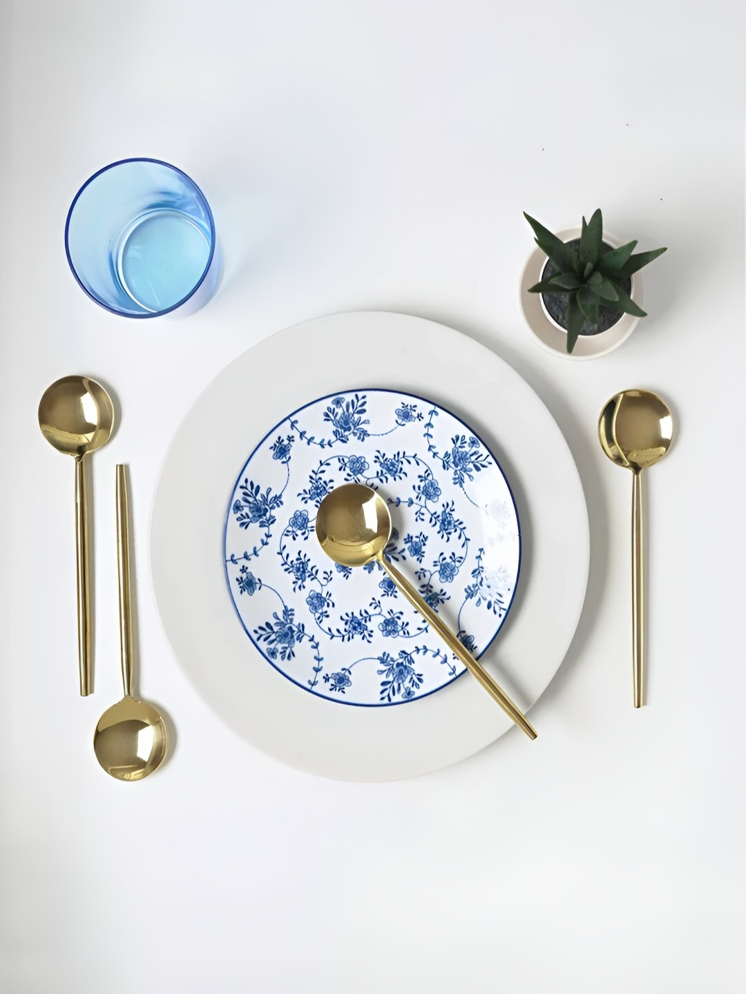 

Folkstorys Seher Gold Toned 4 Pieces Brass Spoons