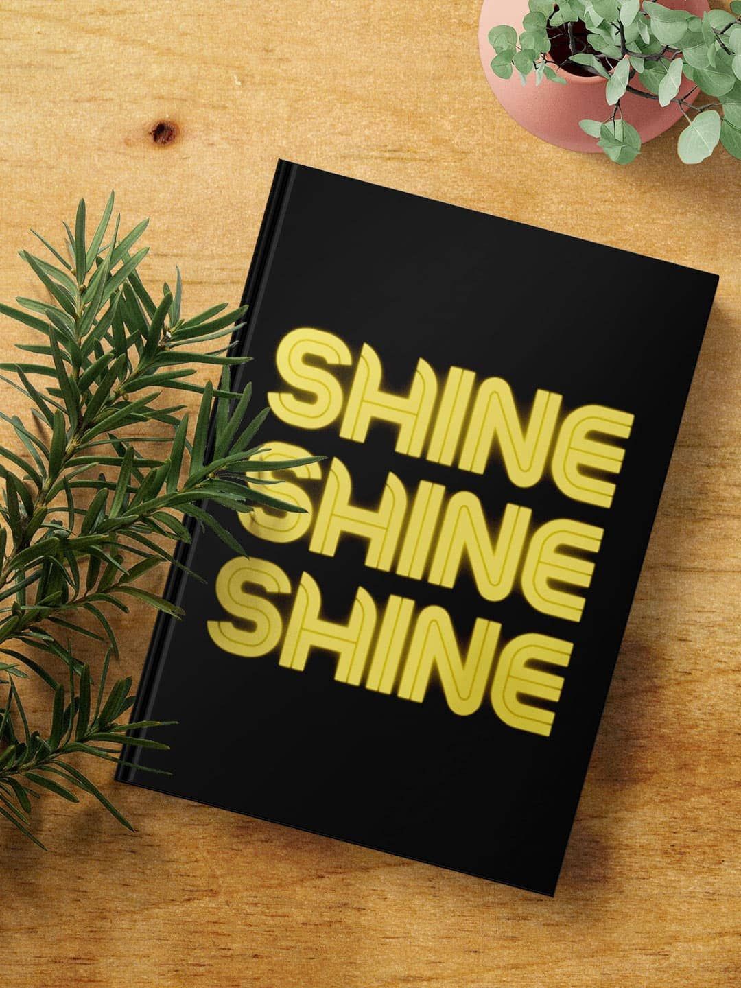 

macmerise Shine Printed Hard Cover A5 Ruled Notebook, Black