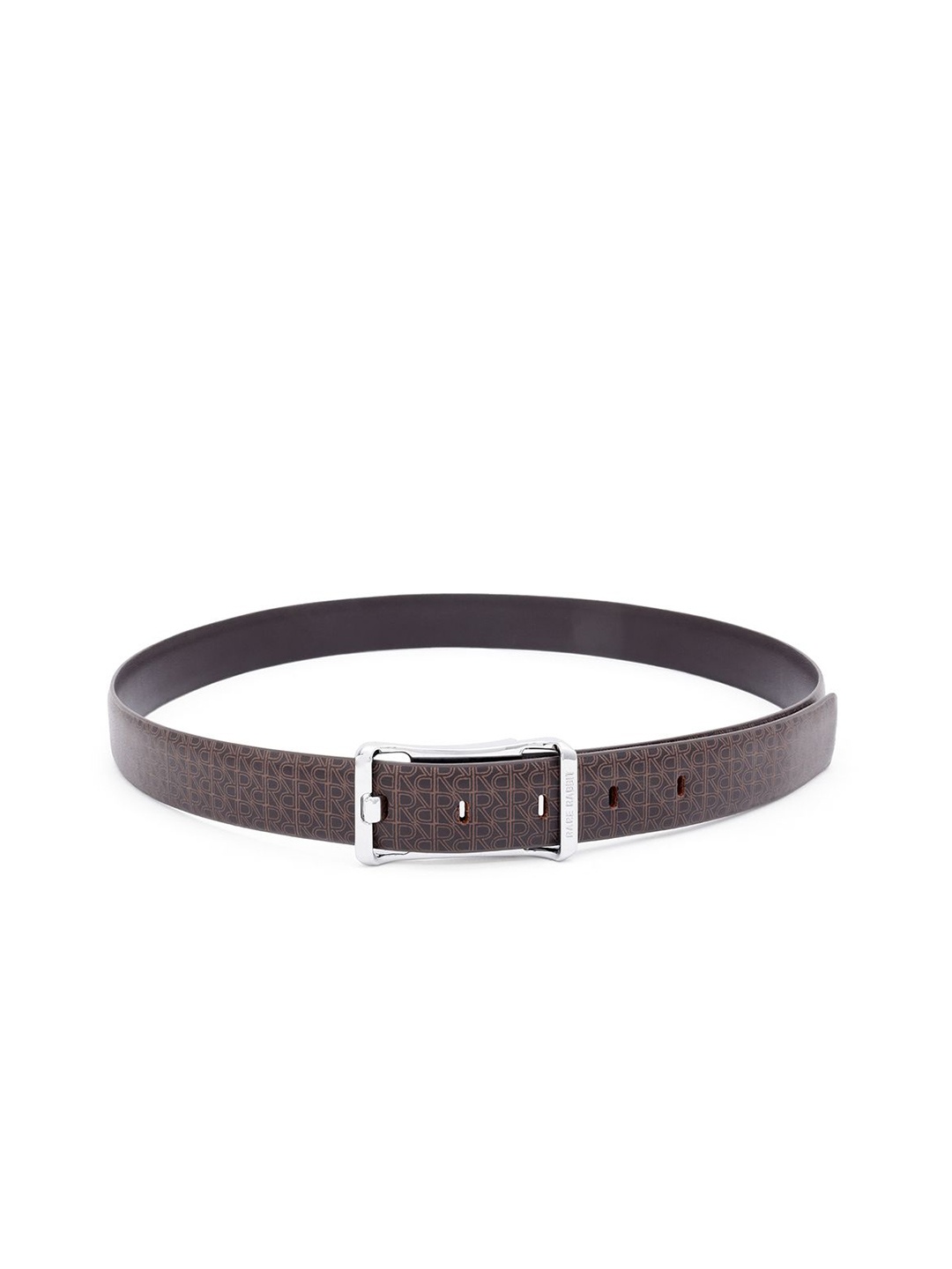 

RARE RABBIT Men Printed Leather Belt, Brown