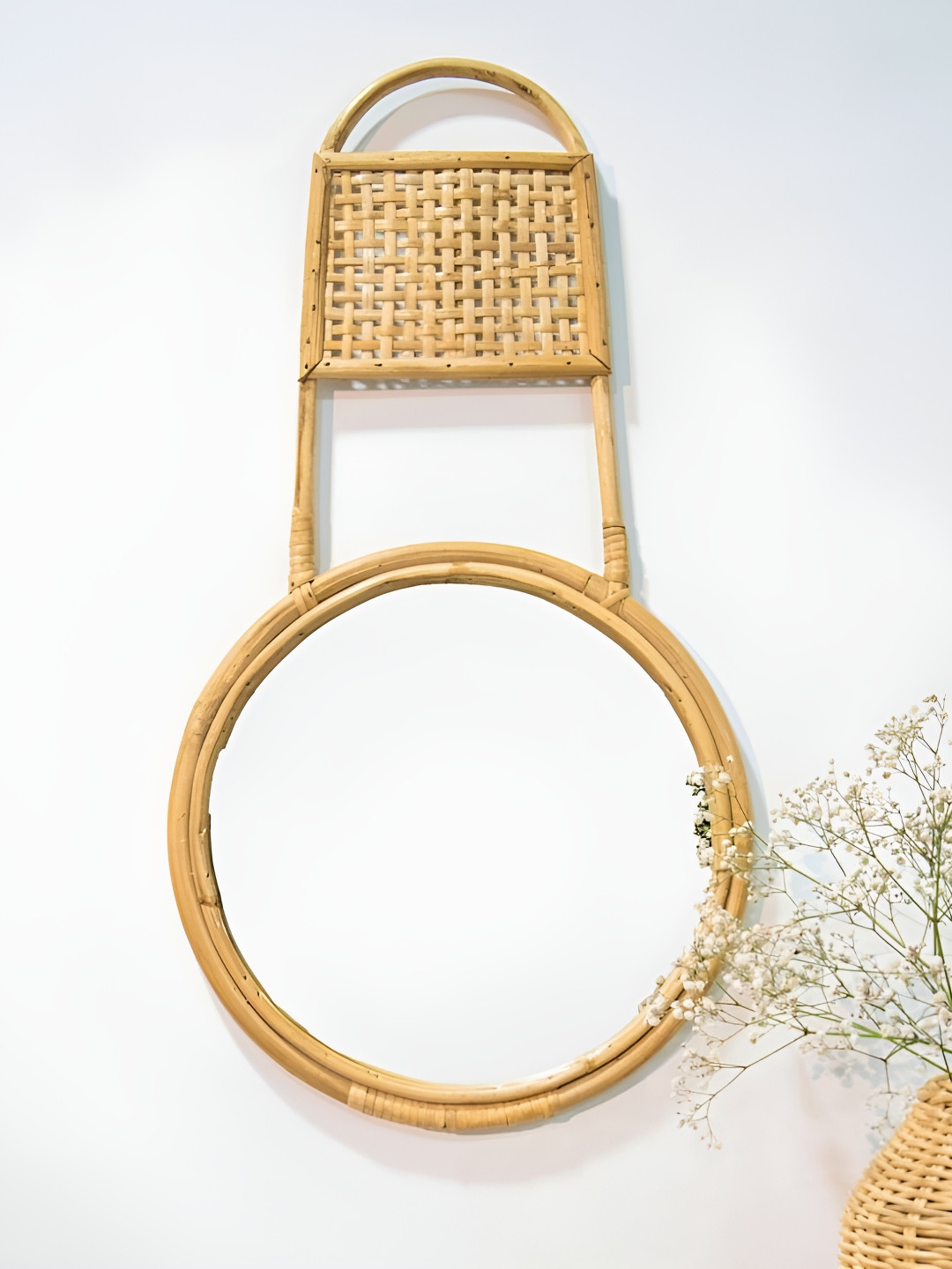 

AJAARA Aadikrit Beige Self Design Cassia Wall Mirror