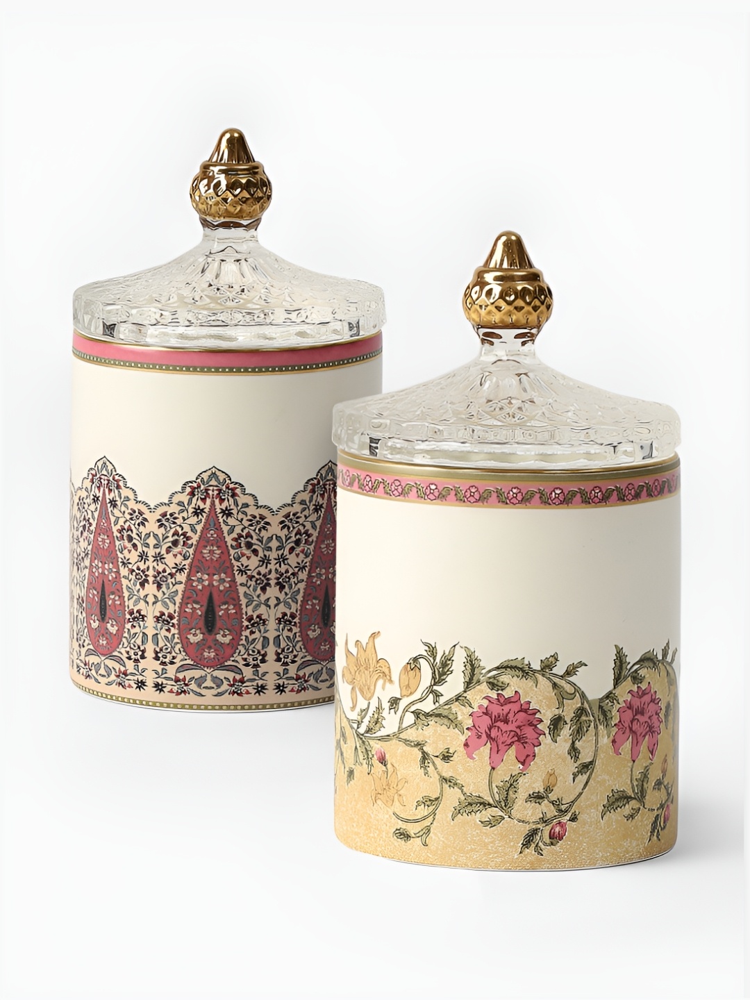

Ritu Kumar Pink & Cream-Coloured 2 Pieces Ceramic Candle Holder