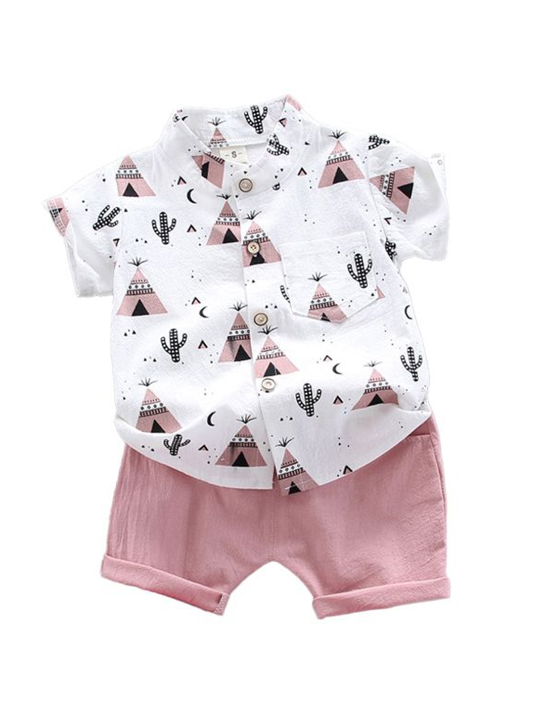 

StyleCast x Revolte Boys Printed Pure Cotton Shirt With Shorts, White