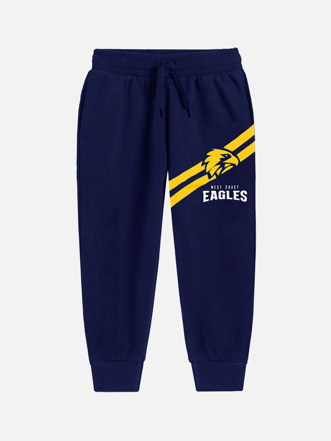 

YK X Trampoline Kids Printed Cotton Joggers, Navy blue