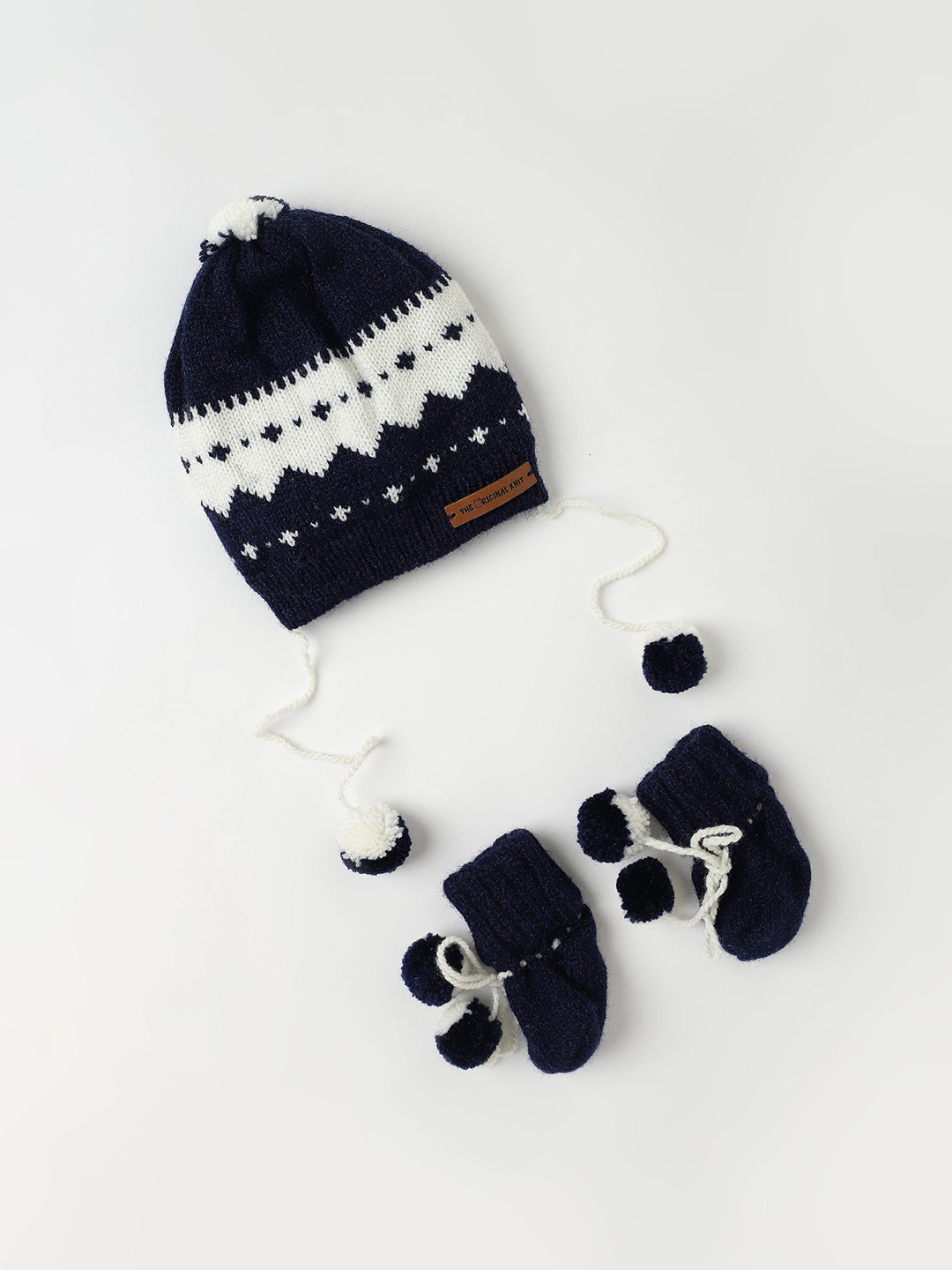 

The Original Knit Striped Cap With Booties, Grey