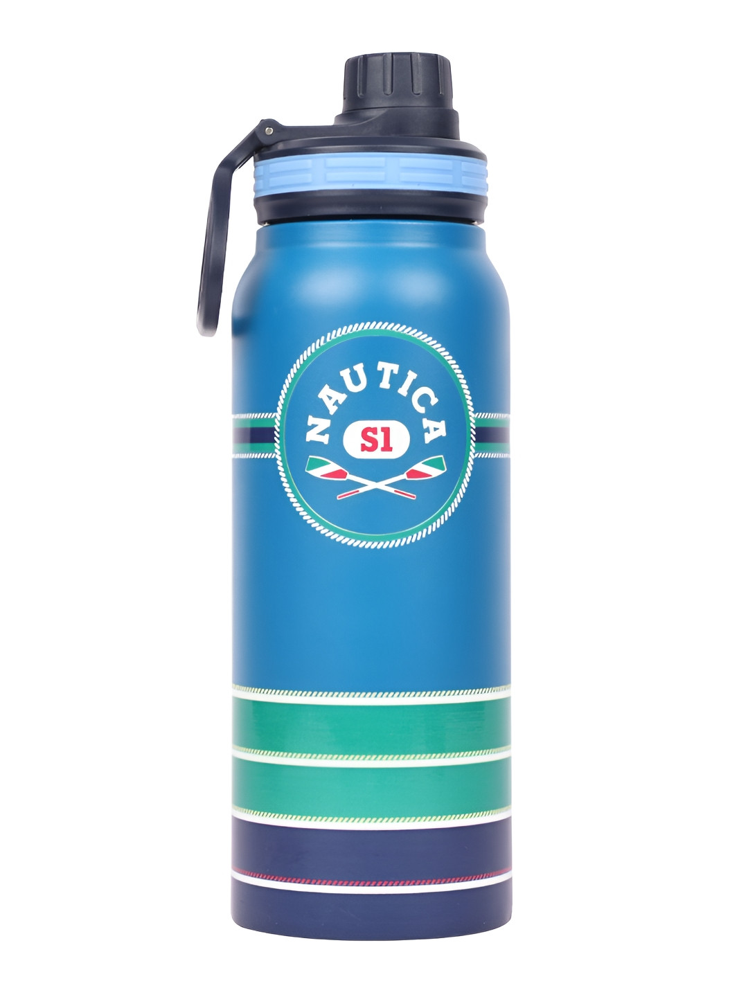 

Nautica Blue & Black Stainless Steel Smart Vacuum Sipper Water Bottle 750 ml