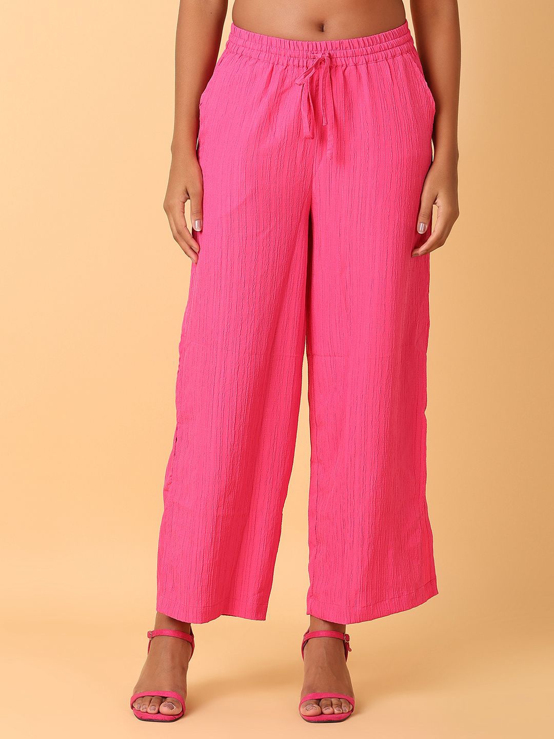 

UNLIMITED Women Flared Palazzos, Pink