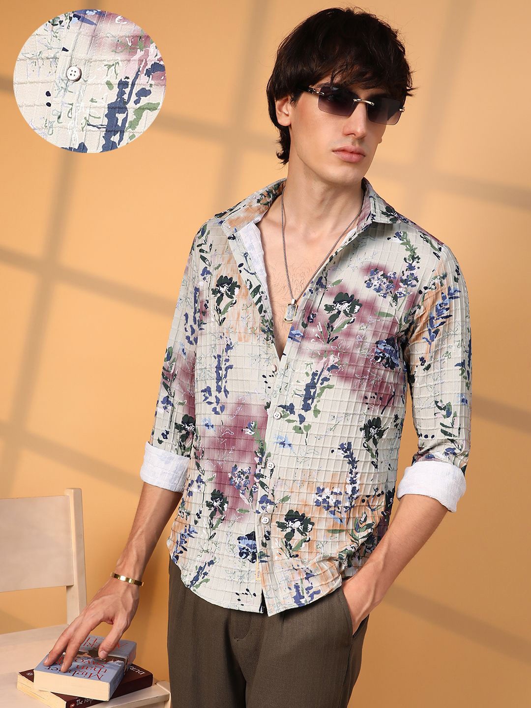 

Campus Sutra Men Comfort Spread Collar Floral Printed Casual Shirt, Multi