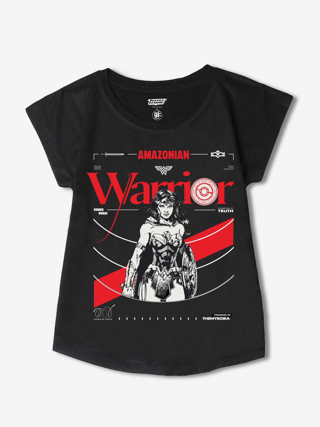 

YK Justice League Print Top, Black