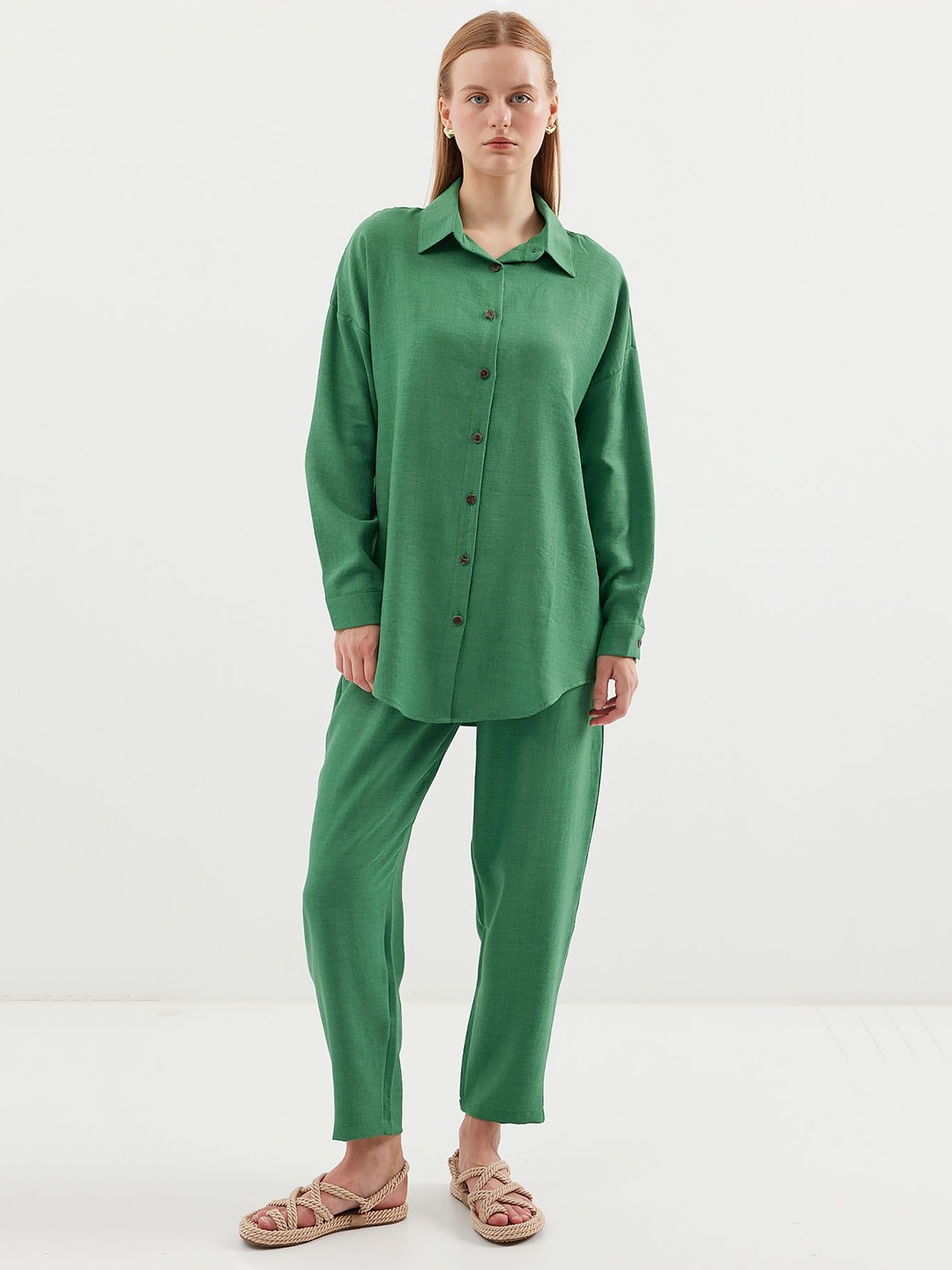 

BIGDART Long Sleeves Shirt With Trousers, Green
