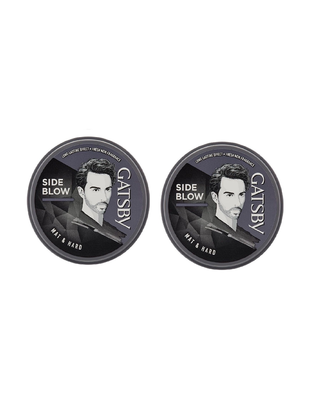 

Gatsby 2 Pcs Side Blow Mat & Hard Hair Wax-75 g Each, Black