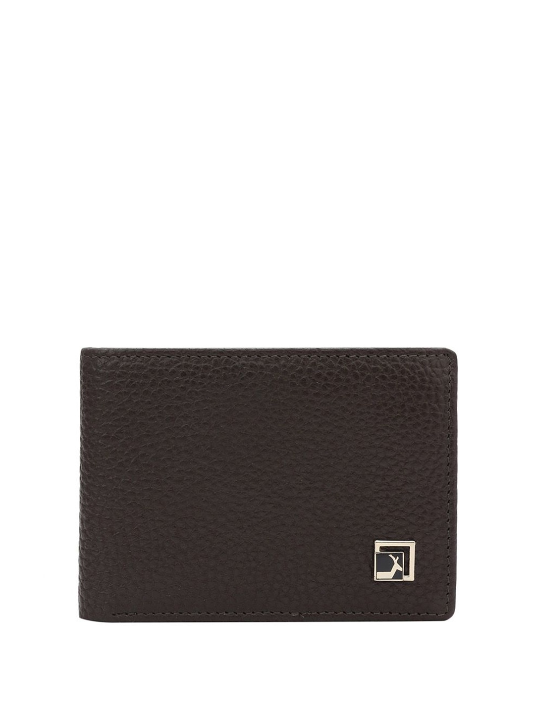 

Da Milano Men Textured Leather Two Fold Wallet, Brown