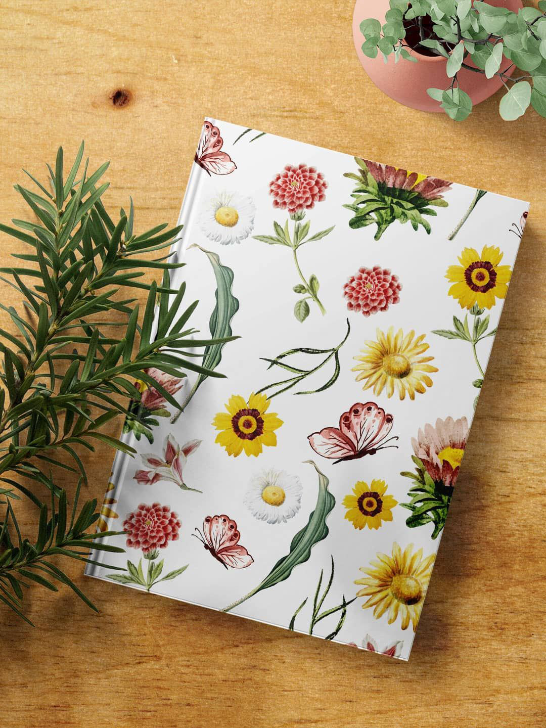 

macmerise SK Spring Time Printed Hard Cover A5 Ruled Notebook, White