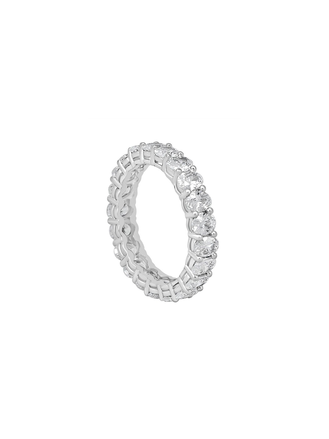 

WRAPGAME INDIA Rhodium Plated Cubic Zirconia Stone Studded Finger Ring, Silver