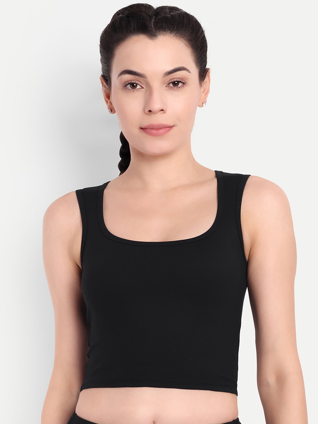 

So What Sleeveless Crop Top With Tights, Black