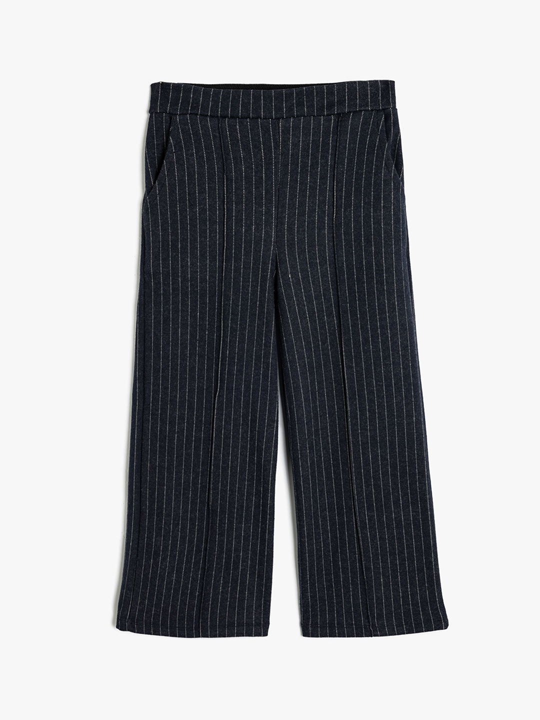 

Koton Girls Solid Striped Culottes Trousers, Black