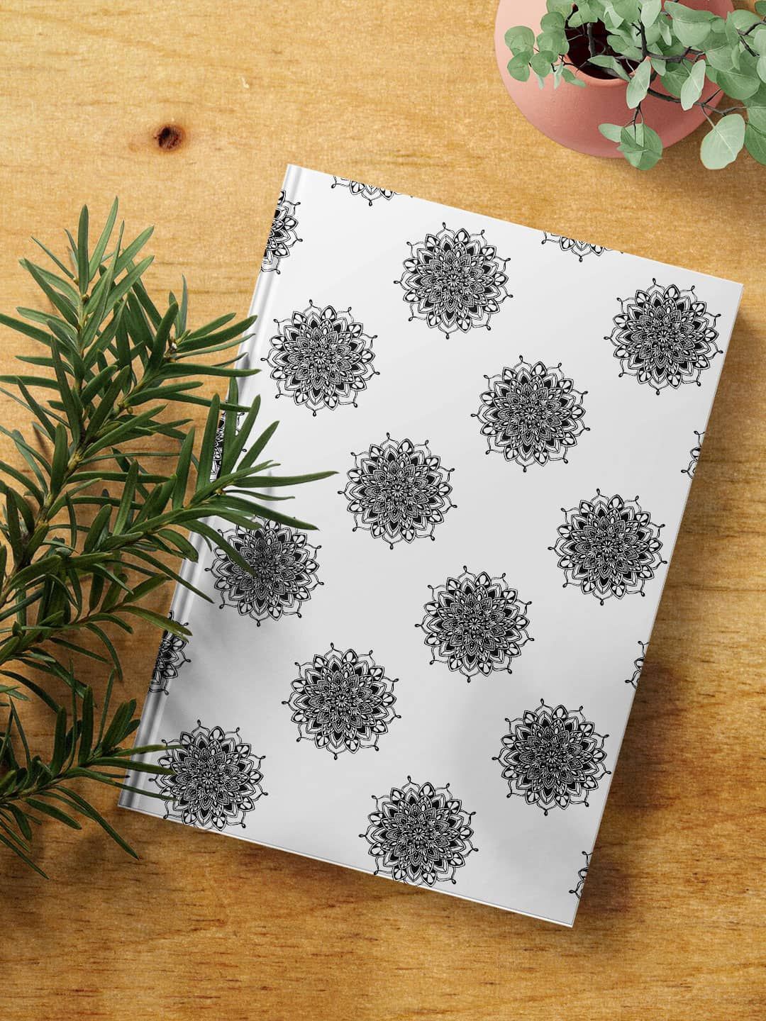 

macmerise Mandala Printed Hard Cover A5 Ruled Notebook, White