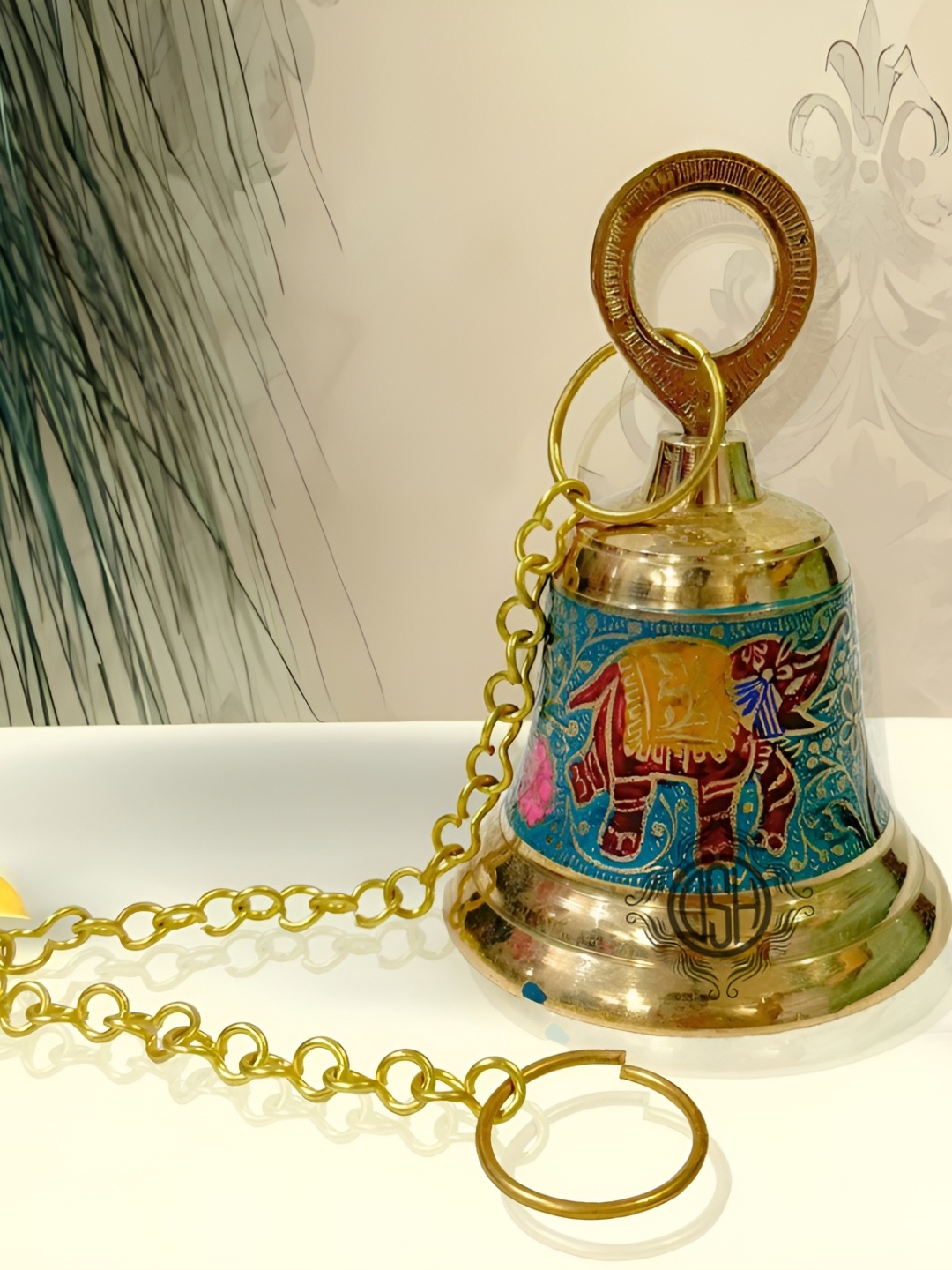 

DSH Crafting Your Curiosity Blue & Gold Toned Textured Pooja Hanging Bells