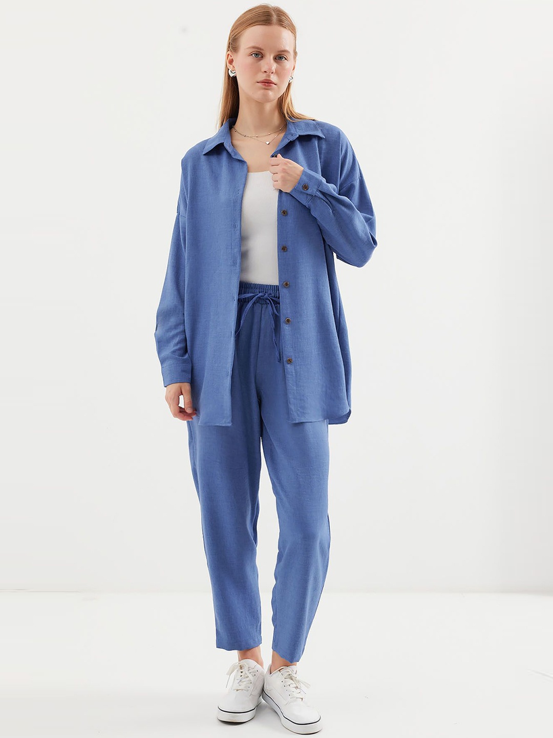 

BIGDART Long Sleeves Shirt With Trousers, Blue