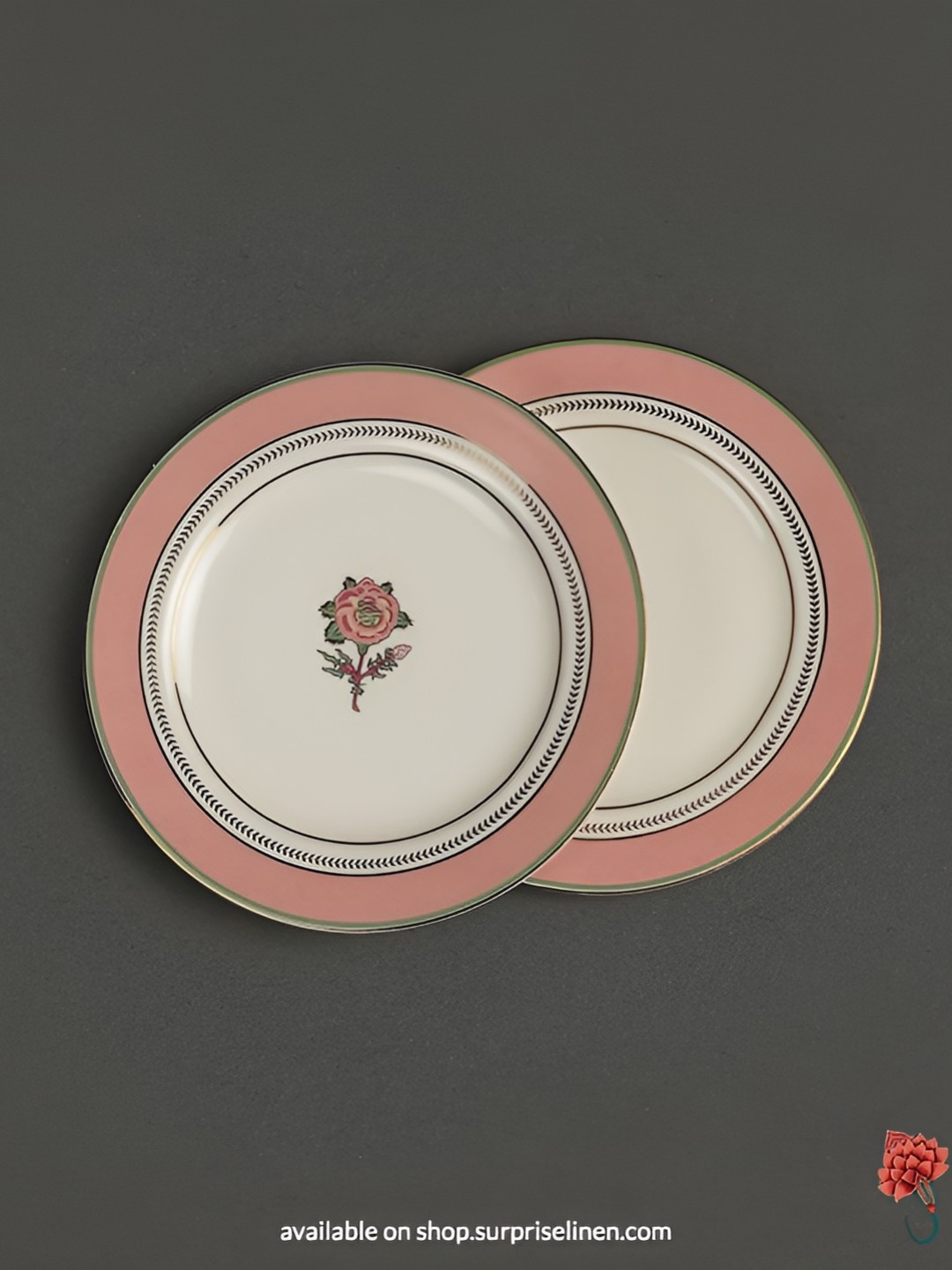 

Ritu Kumar White & White 2 Pieces Floral Printed Plates
