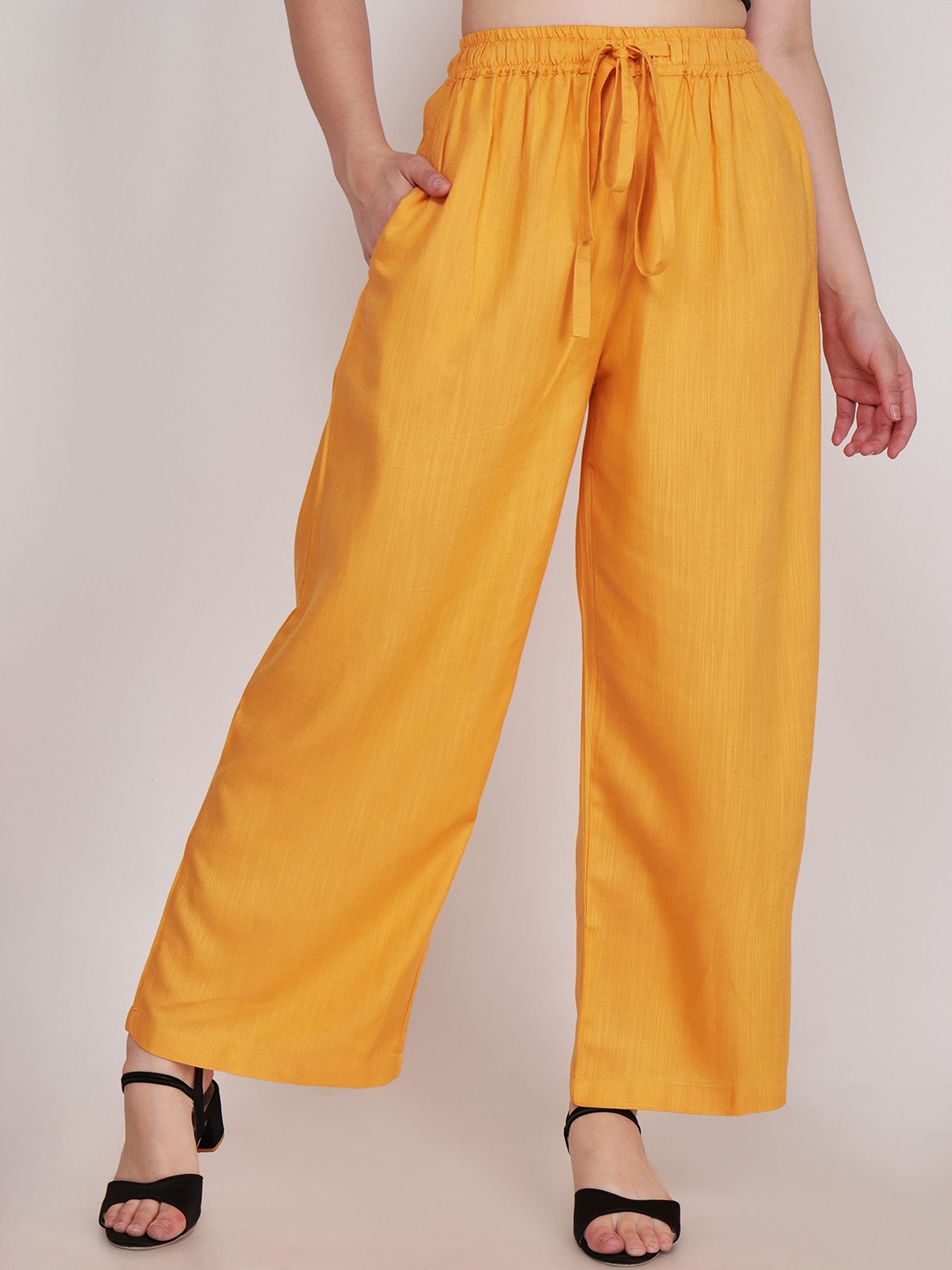 

Street22 Women Comfort High-Rise Easy Wash Pleated Trousers, Gold