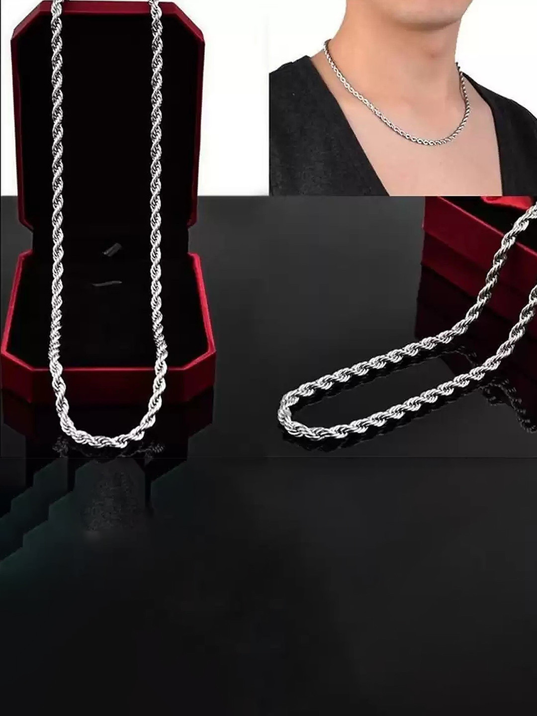 

Lila Unisex Silver-Plated Stainless Steel Chain