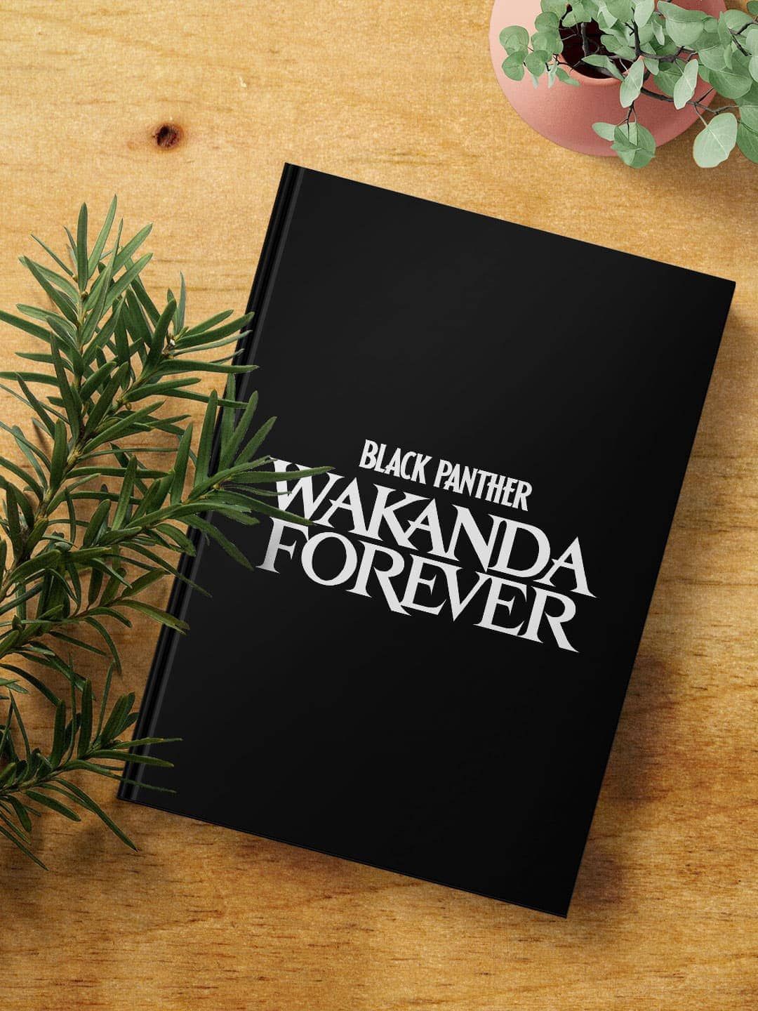 

macmerise Wakanda Forever Logo Printed A5 Ruled Notebook, Black