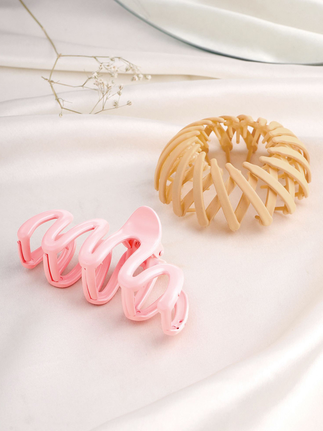 

Yellow Chimes Set of 2 Women Claw Clips, Peach