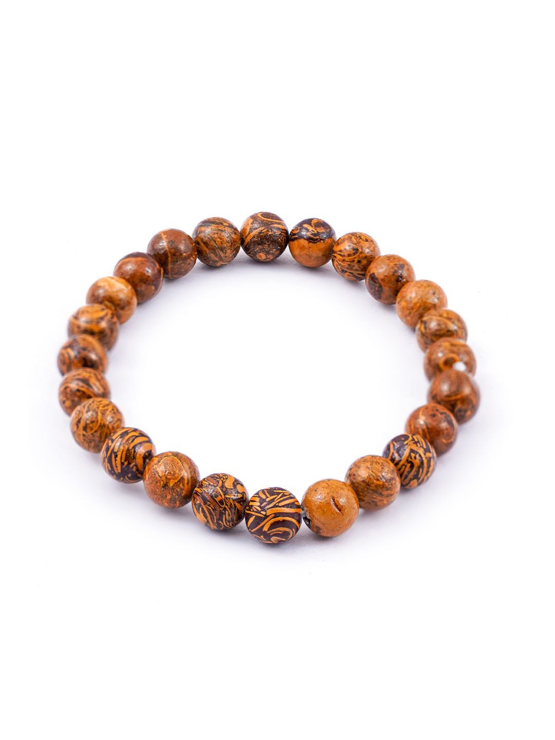 

SWASHAA Men Mariam Jasper Agate Elasticated Bracelet, Brown