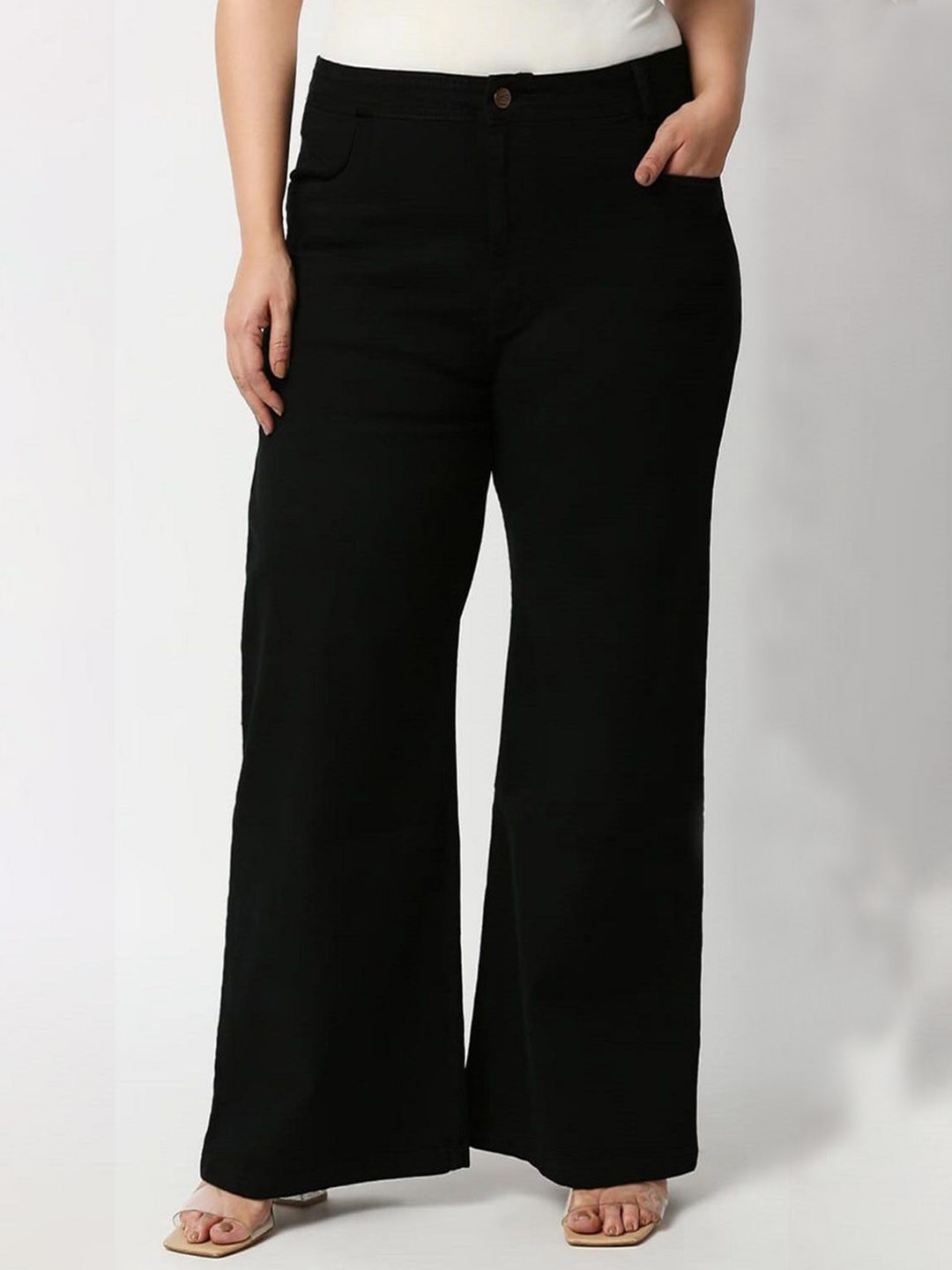 

Perfect Outlet Women Straight Fit High-Rise Stretchable Jeans, Black