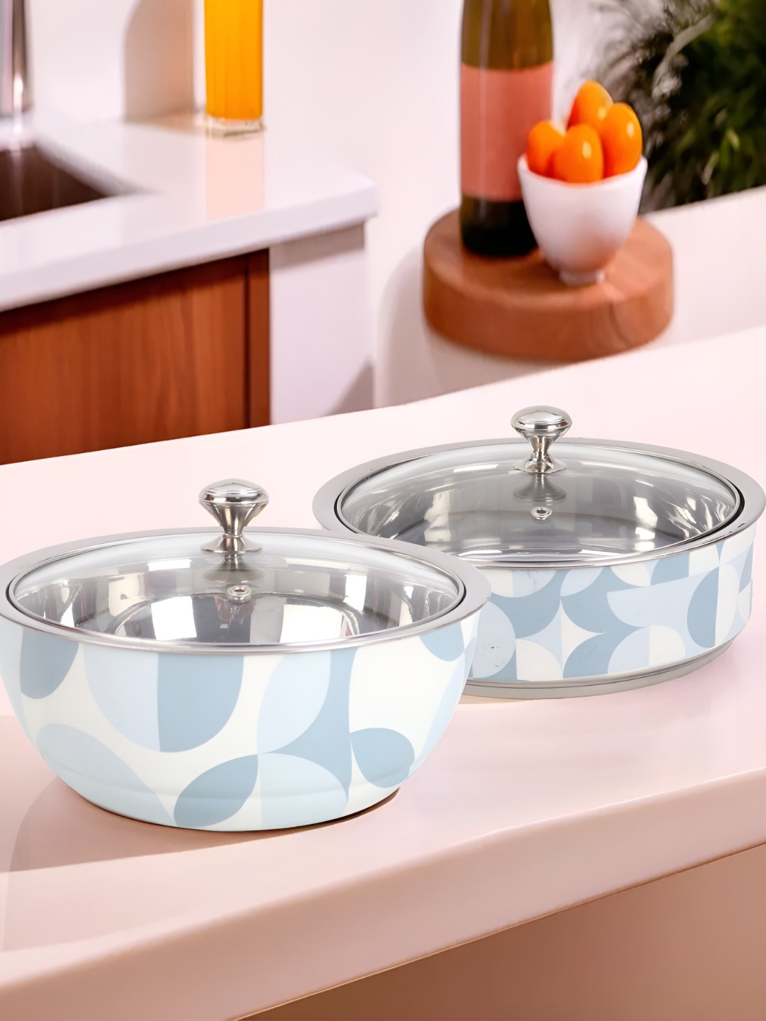 

UMAI Blue 2 Pieces Insulated Stainless Steel Serving Casserole With Glass Lid - 1.5 l