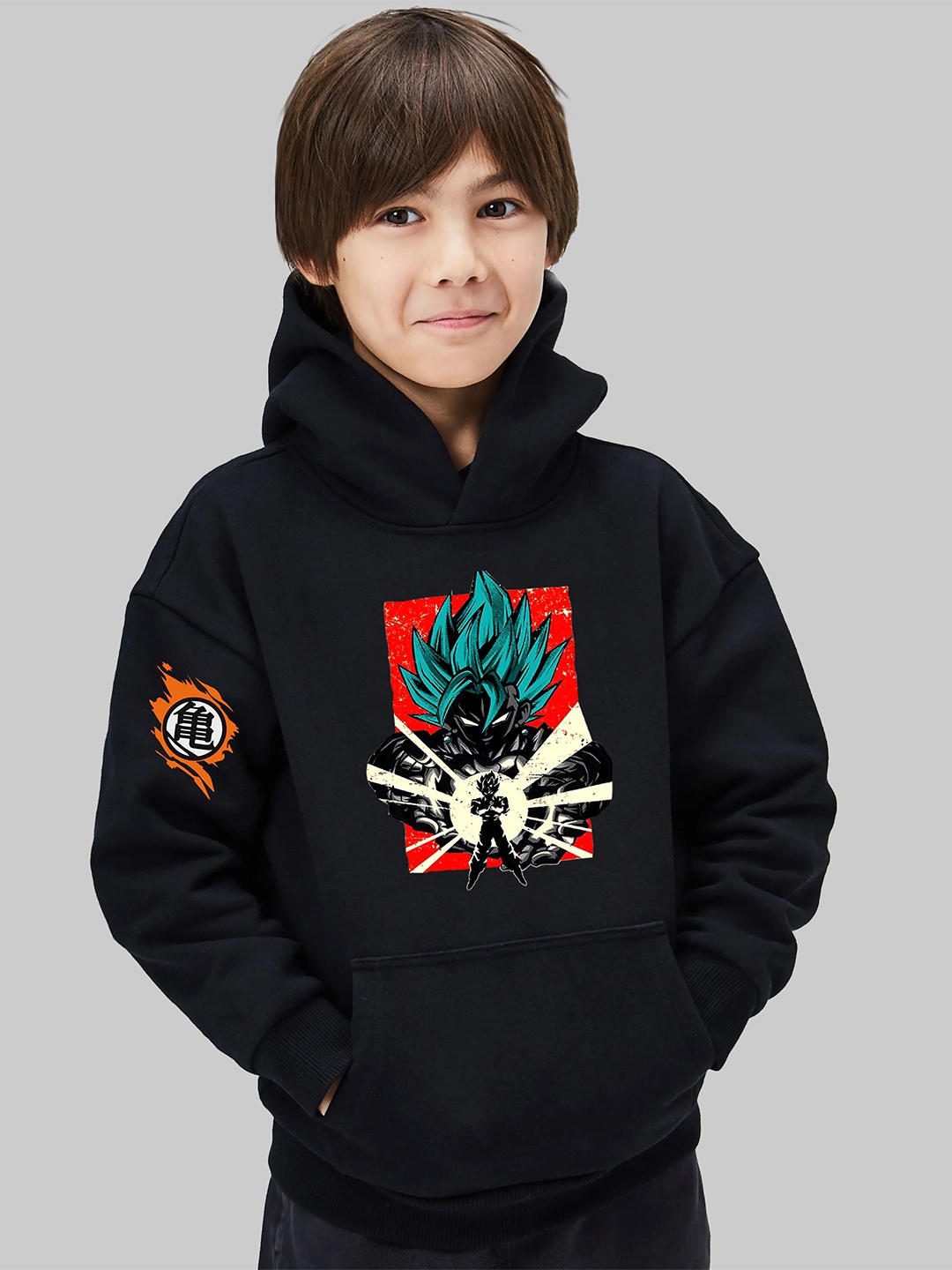 

BAESD Boys Printed Hooded Sweatshirt, Black