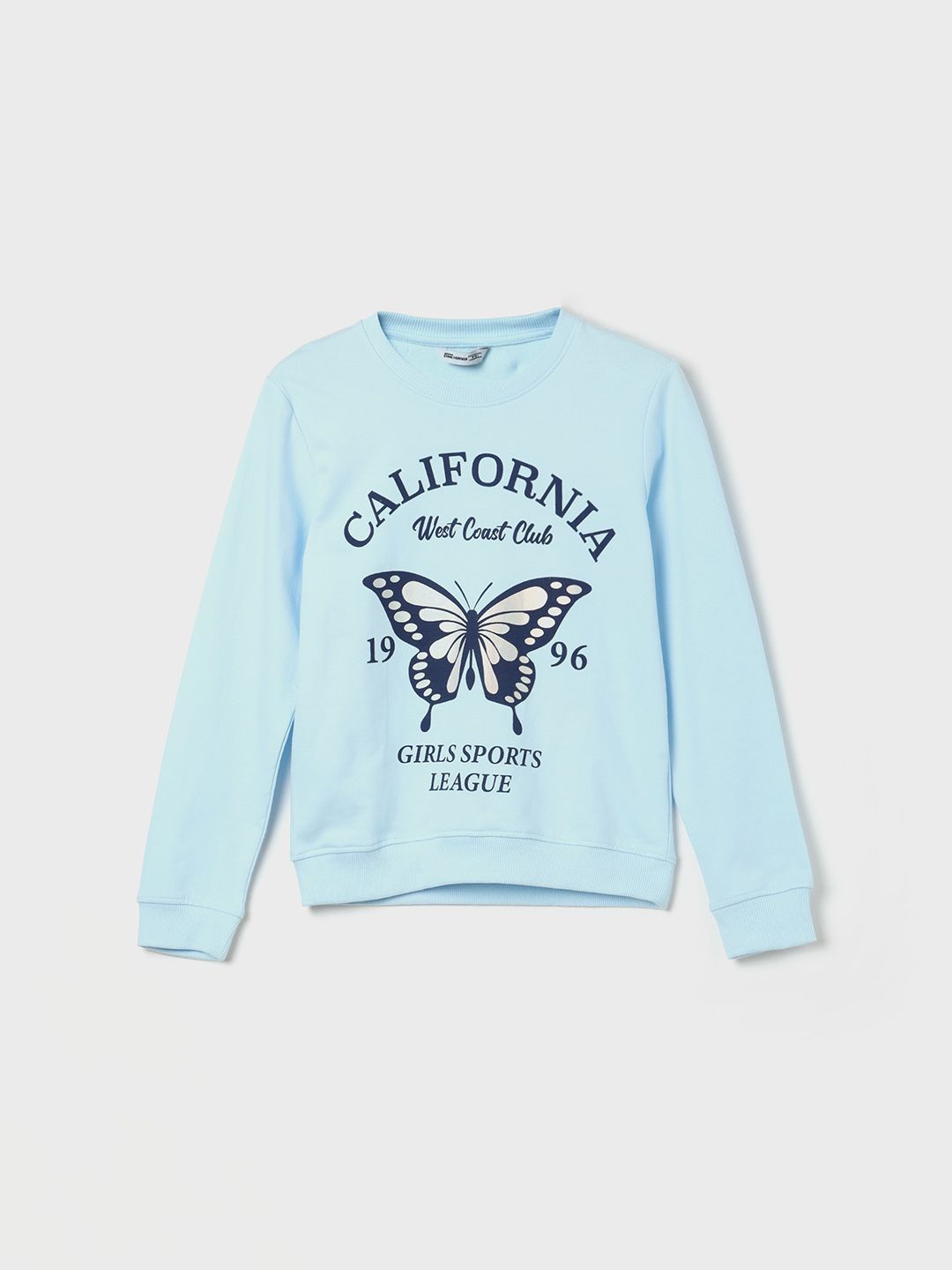 

Fame Forever by Lifestyle Girls Graphic Printed Pure Cotton Sweatshirt, Blue