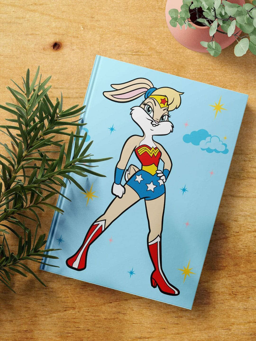 

macmerise Lola Wonder Woman Printed Hard Cover A5 Ruled Notebook, White