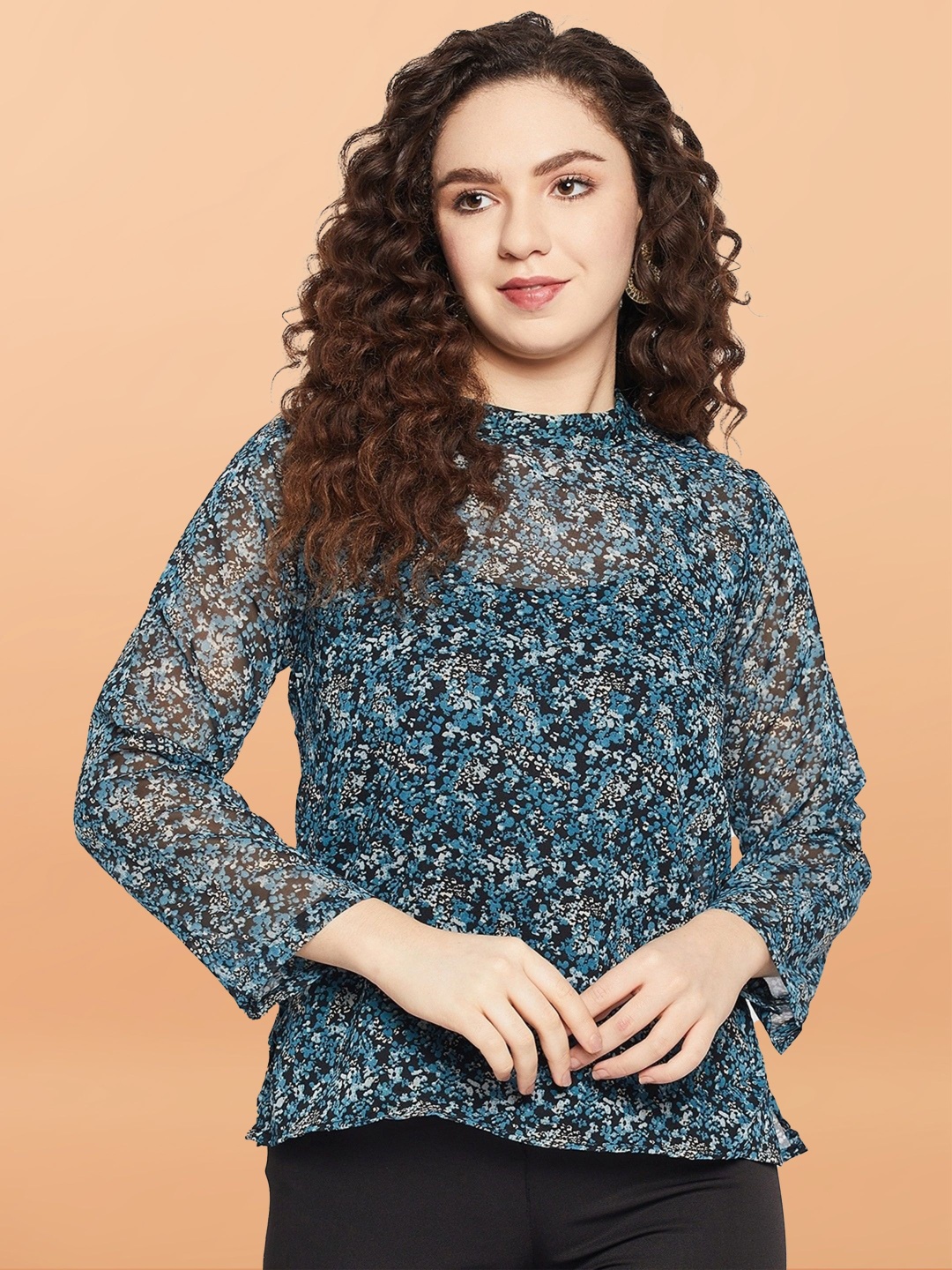

Murcia Floral Print Georgette Top, Multi