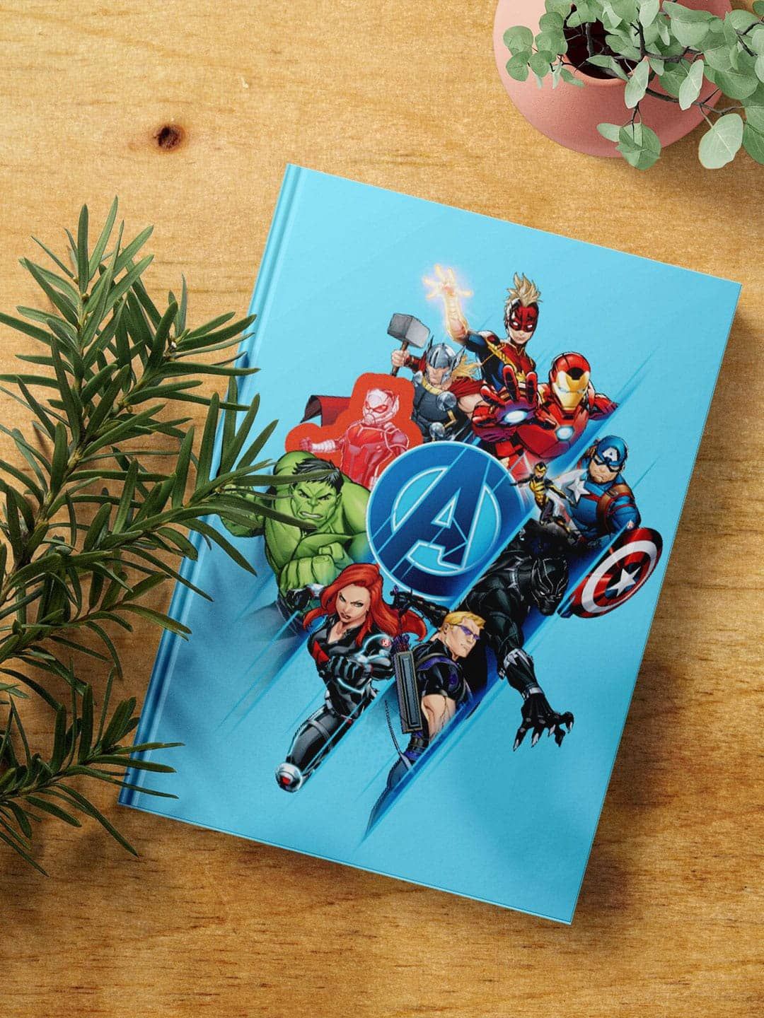 

macmerise Avengers All Heroes Printed A5 Ruled Notebook, Blue