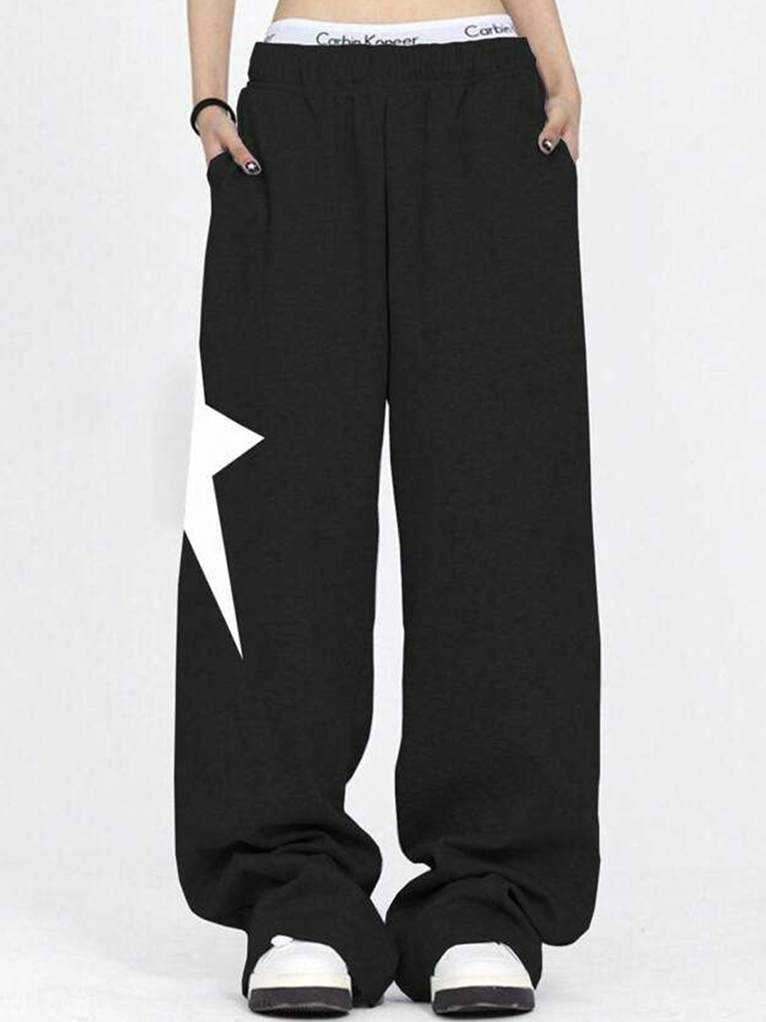 

TABADTOD Men Striped Relaxed Loose Fit Trousers, Black
