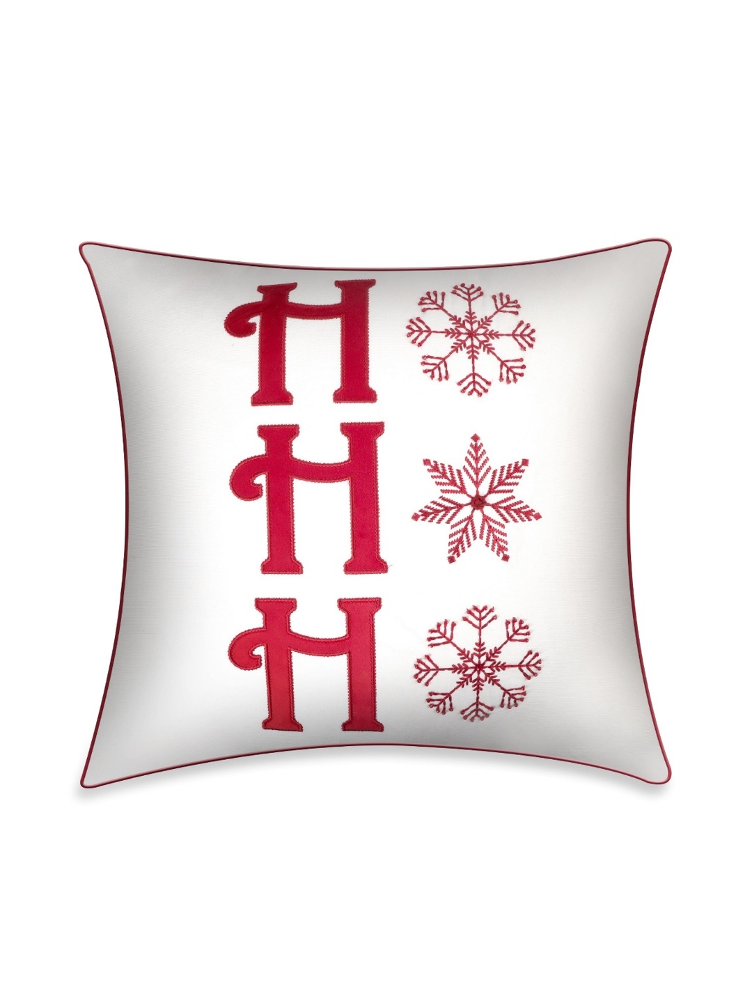 

Mirooh Beige & Red Cotton Embroidered Square Cushion