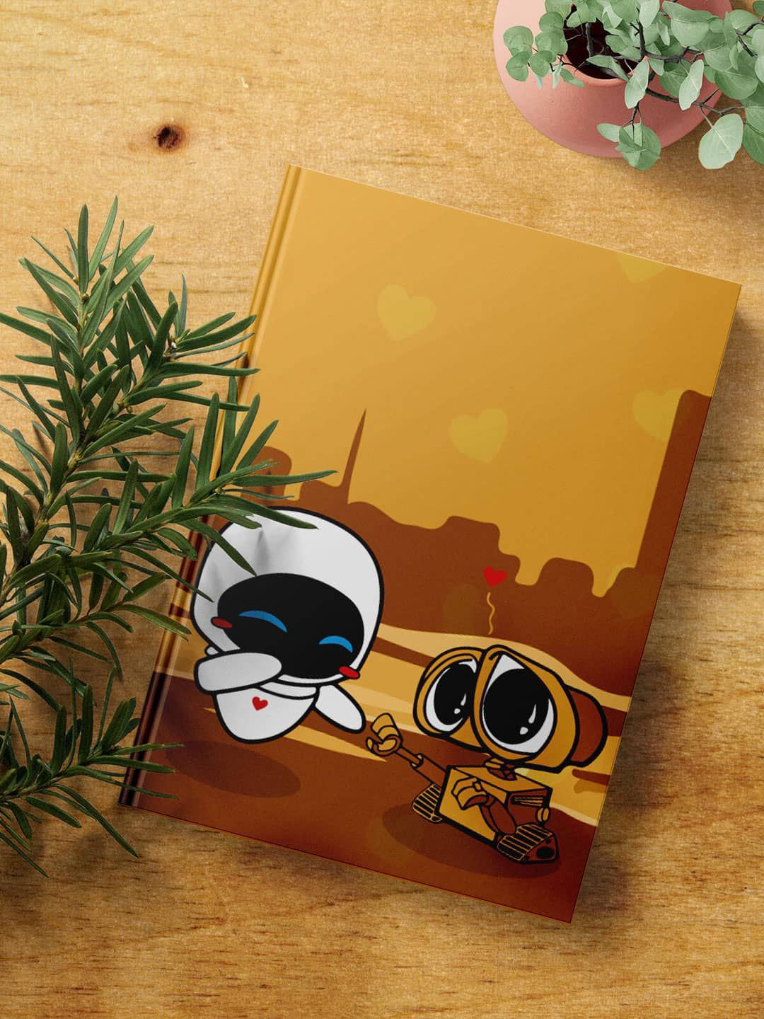 

macmerise Brown & White Wondrous Wall E Printed A5 Ruled Notebook
