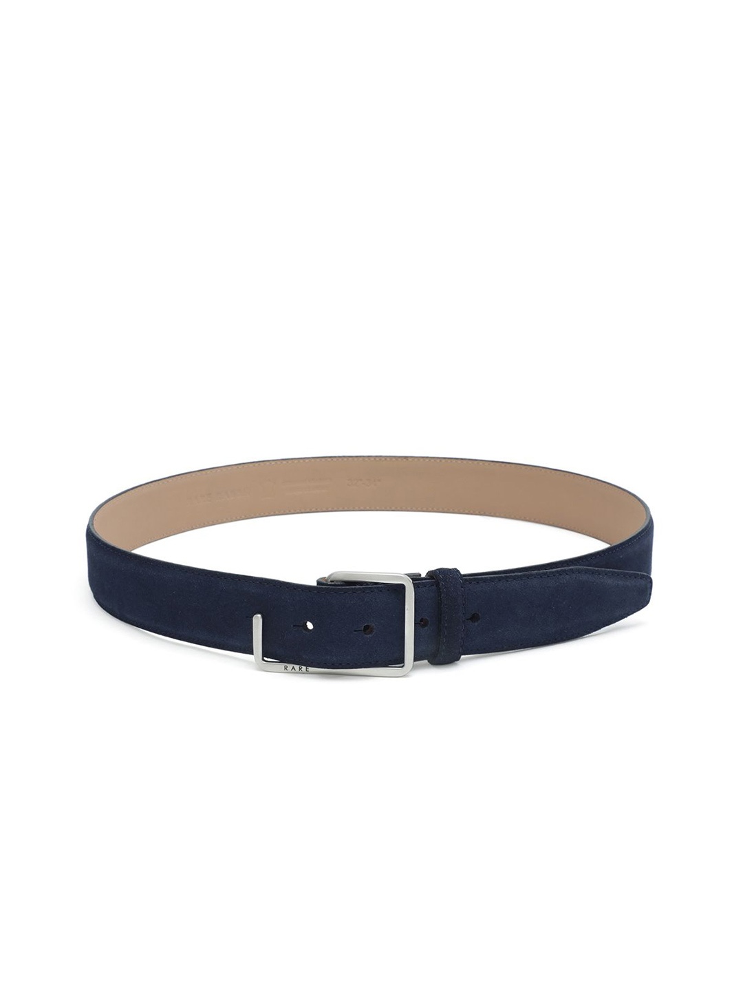 

RARE RABBIT Men Leather Solid Push Pin Belt, Blue