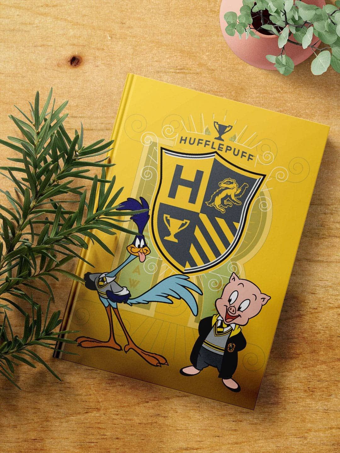 

macmerise Looney Hufflepuff Printed Hard Cover A5 Ruled Notebook, Yellow