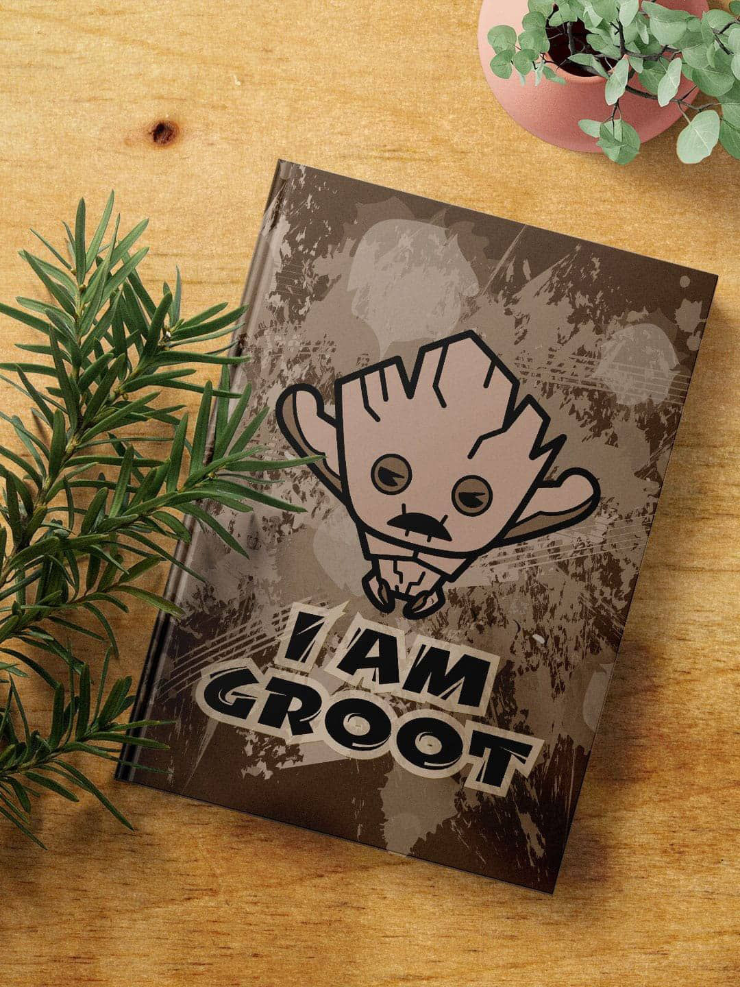 

macmerise Kawaii Groot Printed Hard Cover A5 Ruled Notebook, Brown