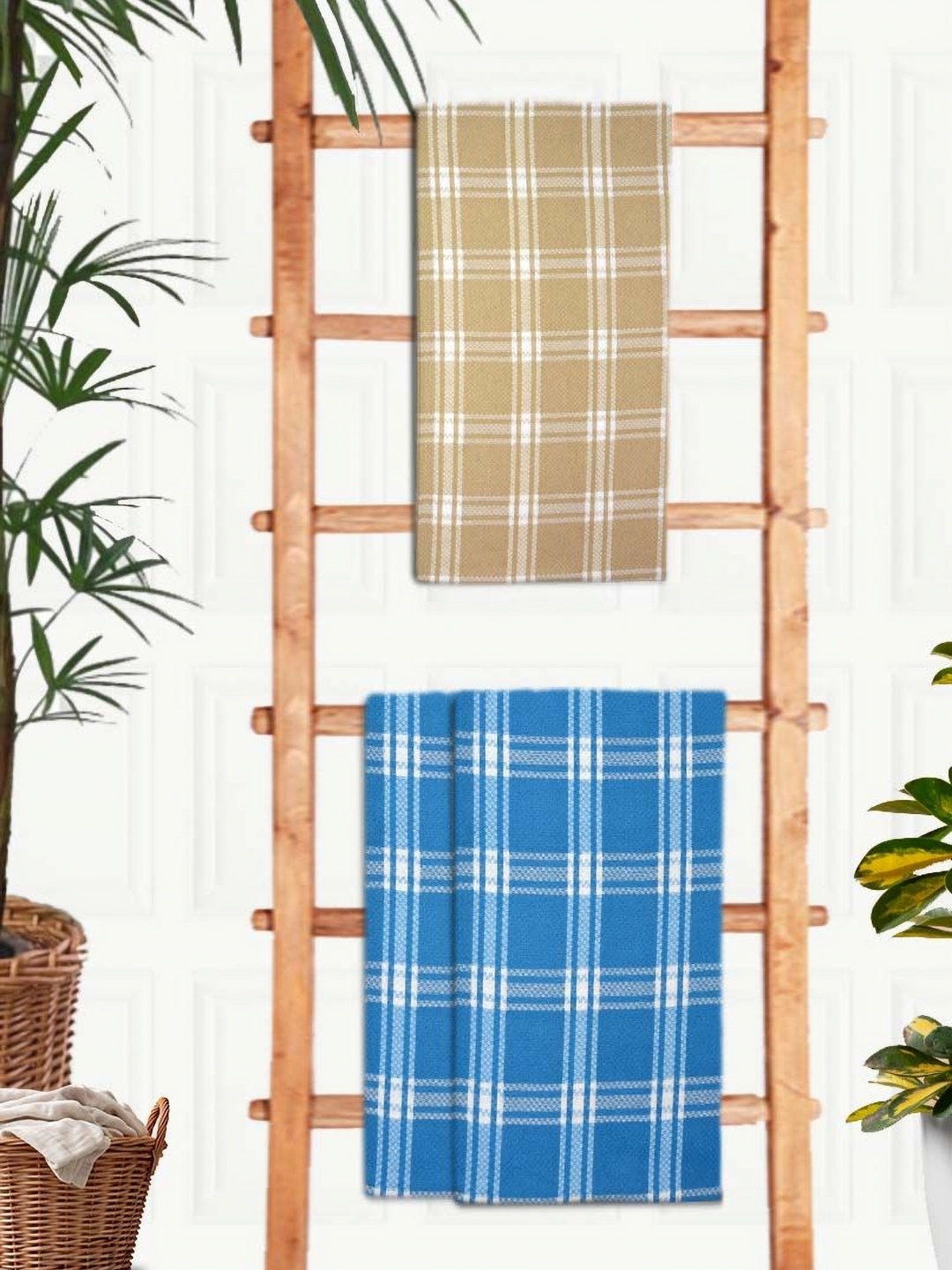 

Aura Blue & Brown 3 Pieces Printed Cotton 210 GSM Extra Soft Bath Towels