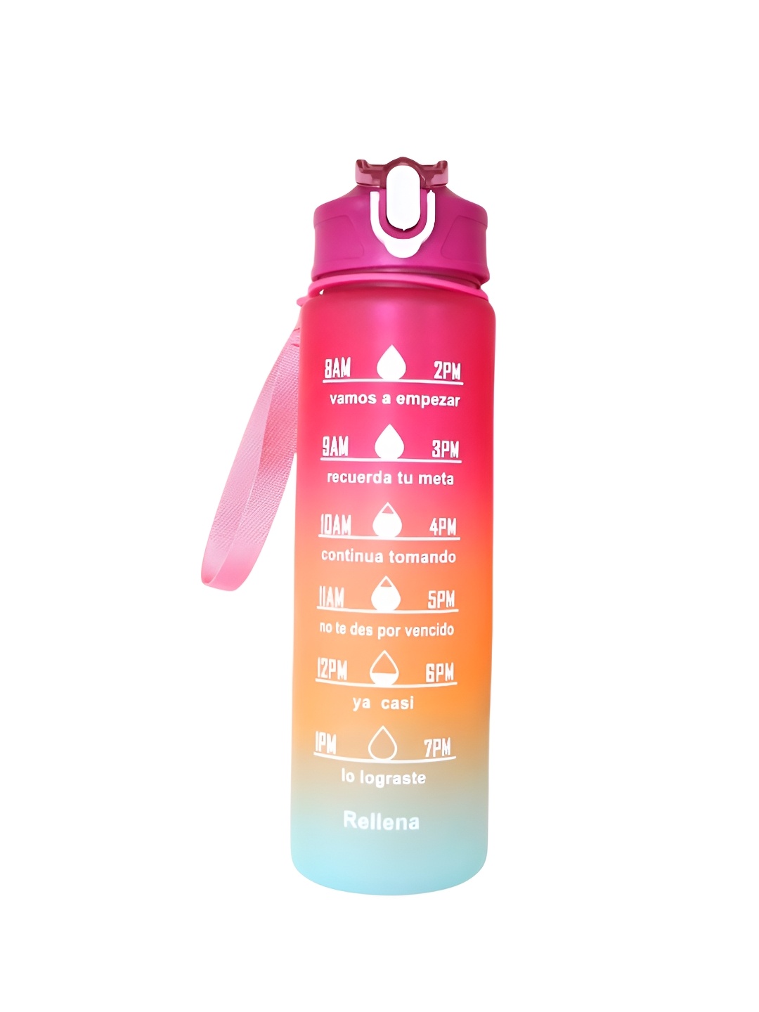 

WELOUR Pink & Orange Typography Printed Water Bottle 900 ml