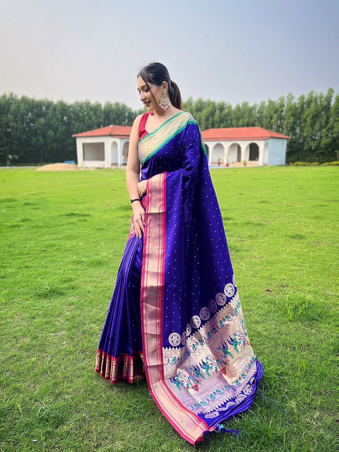 

SGF11 Woven Design Zari Paithani Saree, Purple