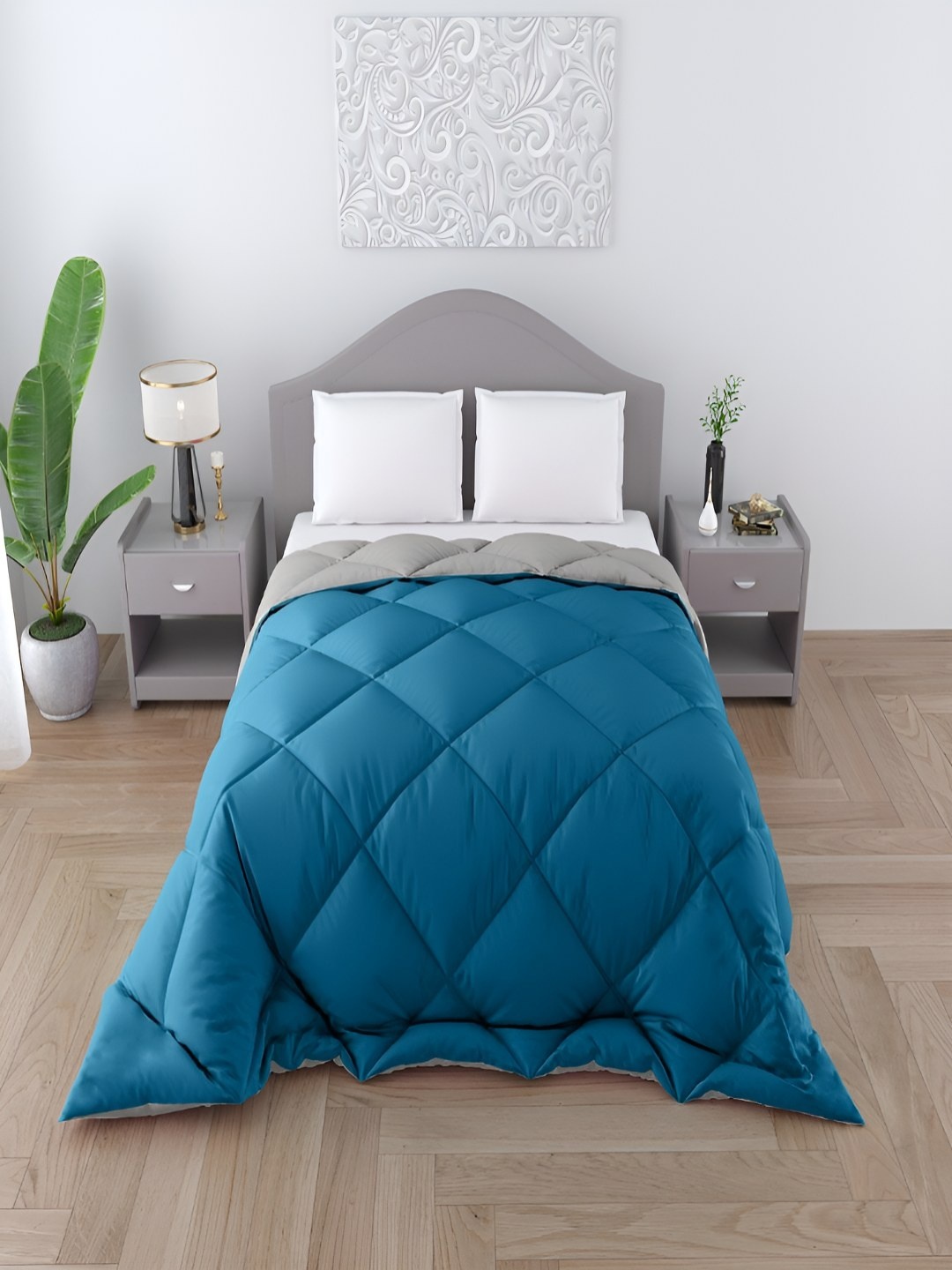 

tundwal's Blue Quilted 250 GSM Heavy Winter Single Bed Comforter