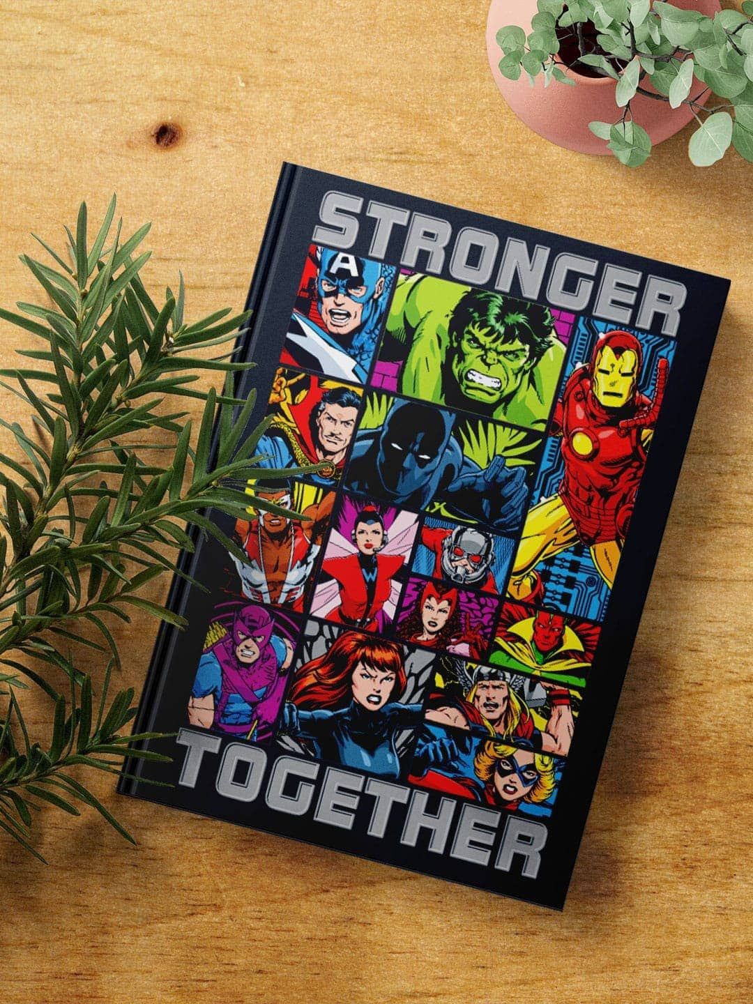 

macmerise Avengers Stronger Together Printed Hard Cover A5 Ruled Notebook, Black