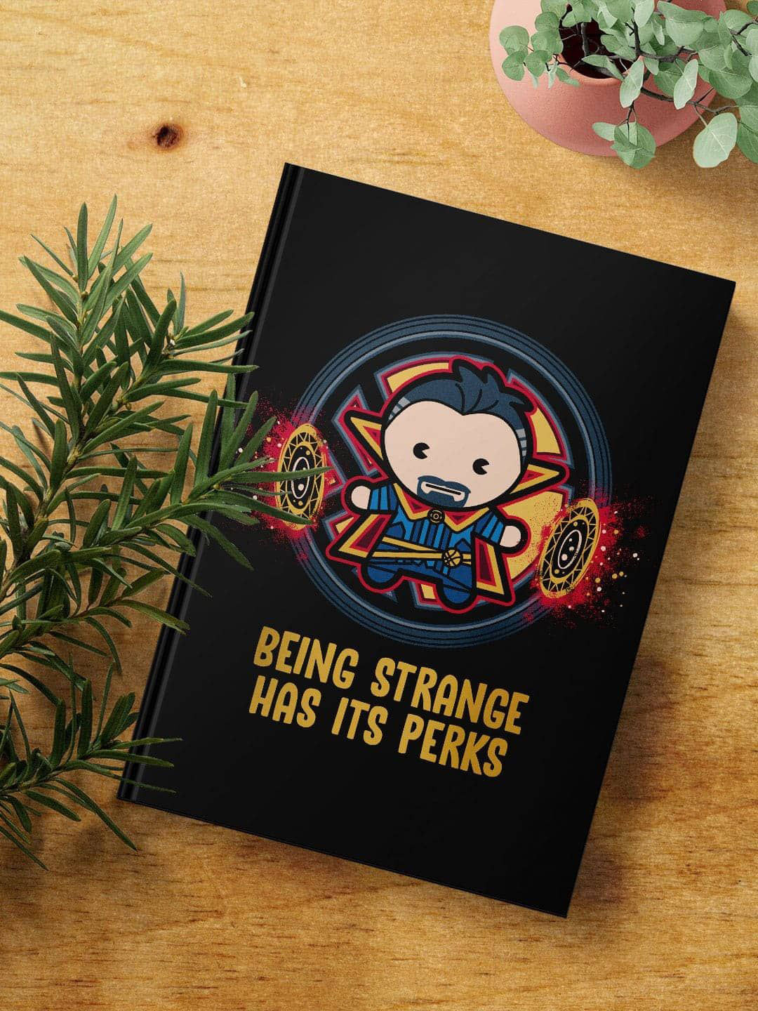 

macmerise Black & Yellow Kawaii Doctor Strange Printed A5 Ruled Notebook