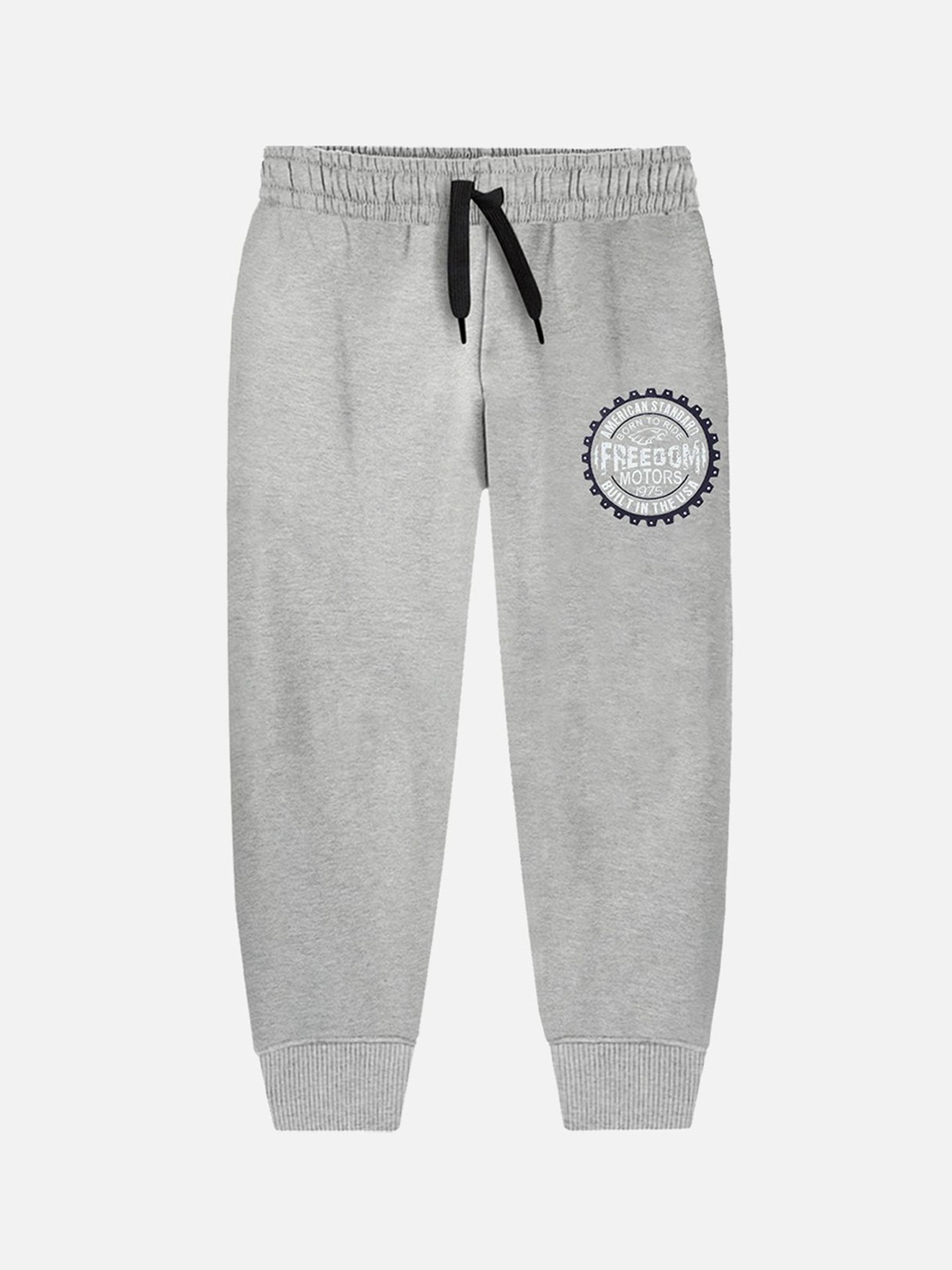 

YK X Trampoline Kids Printed Cotton Mid-Rise Joggers, Grey