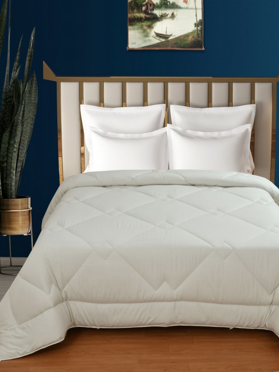 

Florida Symphony White Quilted 200 GSM Reversible AC Double Bed Comforter